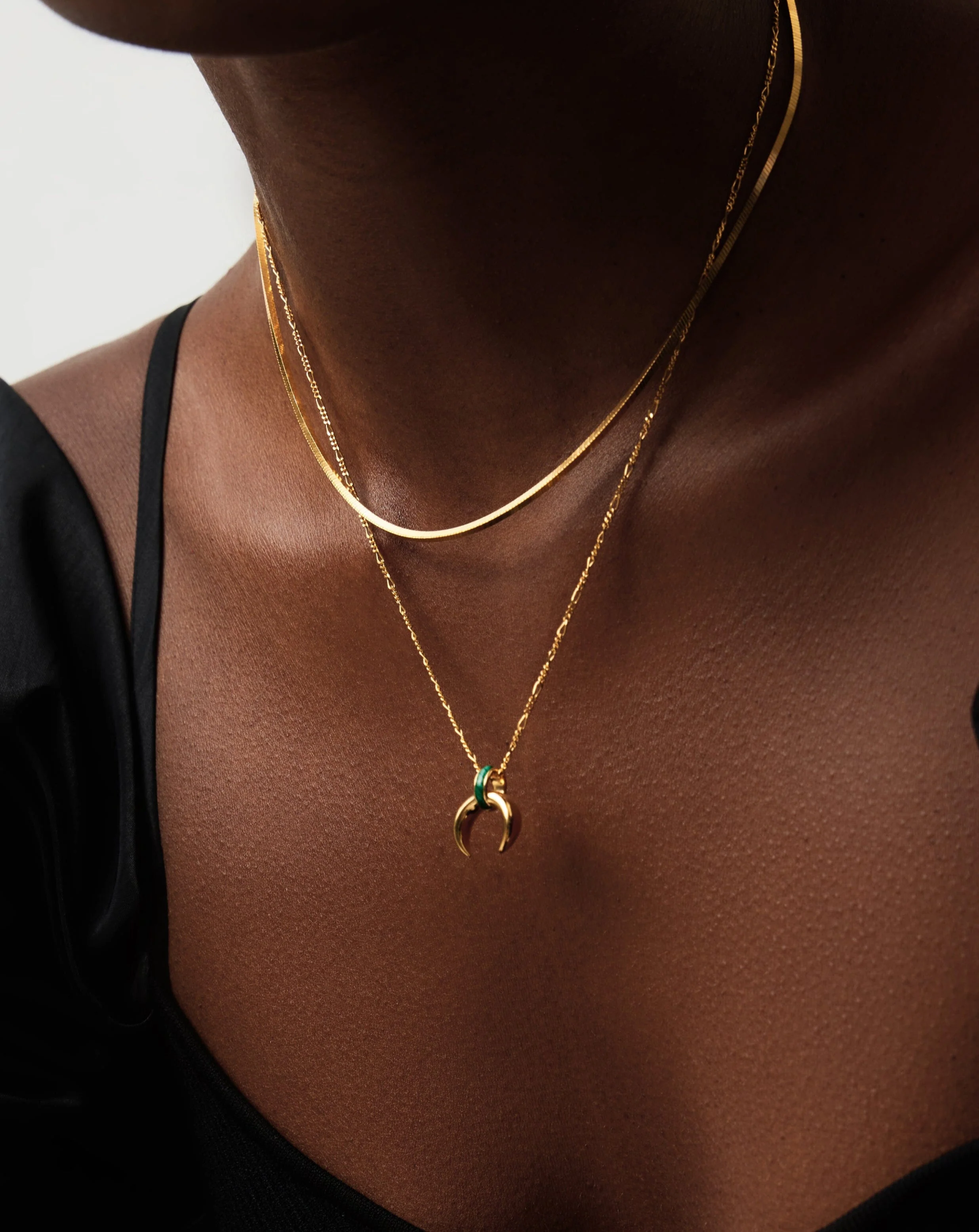 Lucy Williams Malachite Horn Pendant Necklace | 18ct Gold Vermeil/Malachite - Image 2