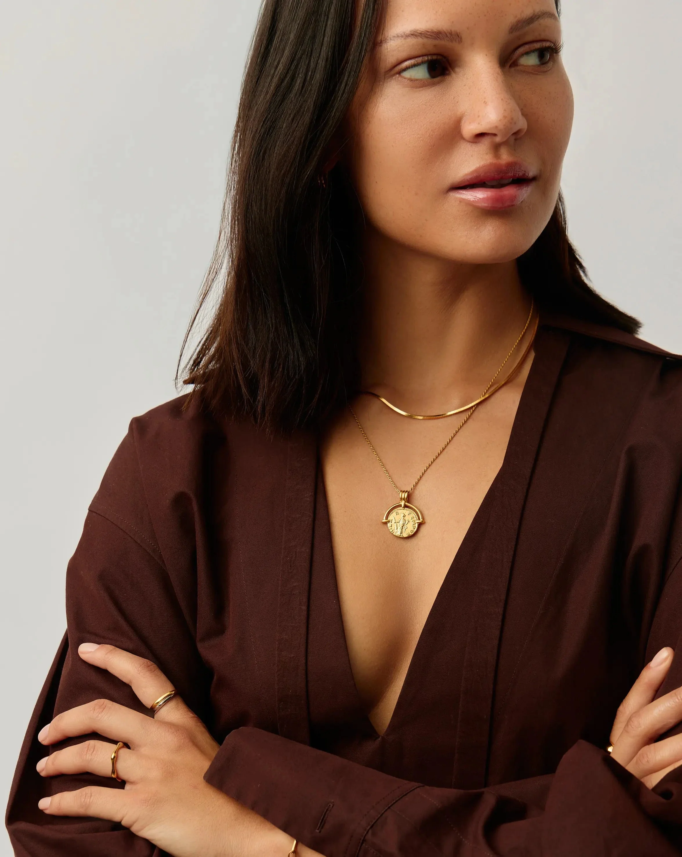 Lucy Williams Roman Arc & Snake Necklace Set | 18ct Gold Plated /  18ct Gold Plated Vermeil - Image 6