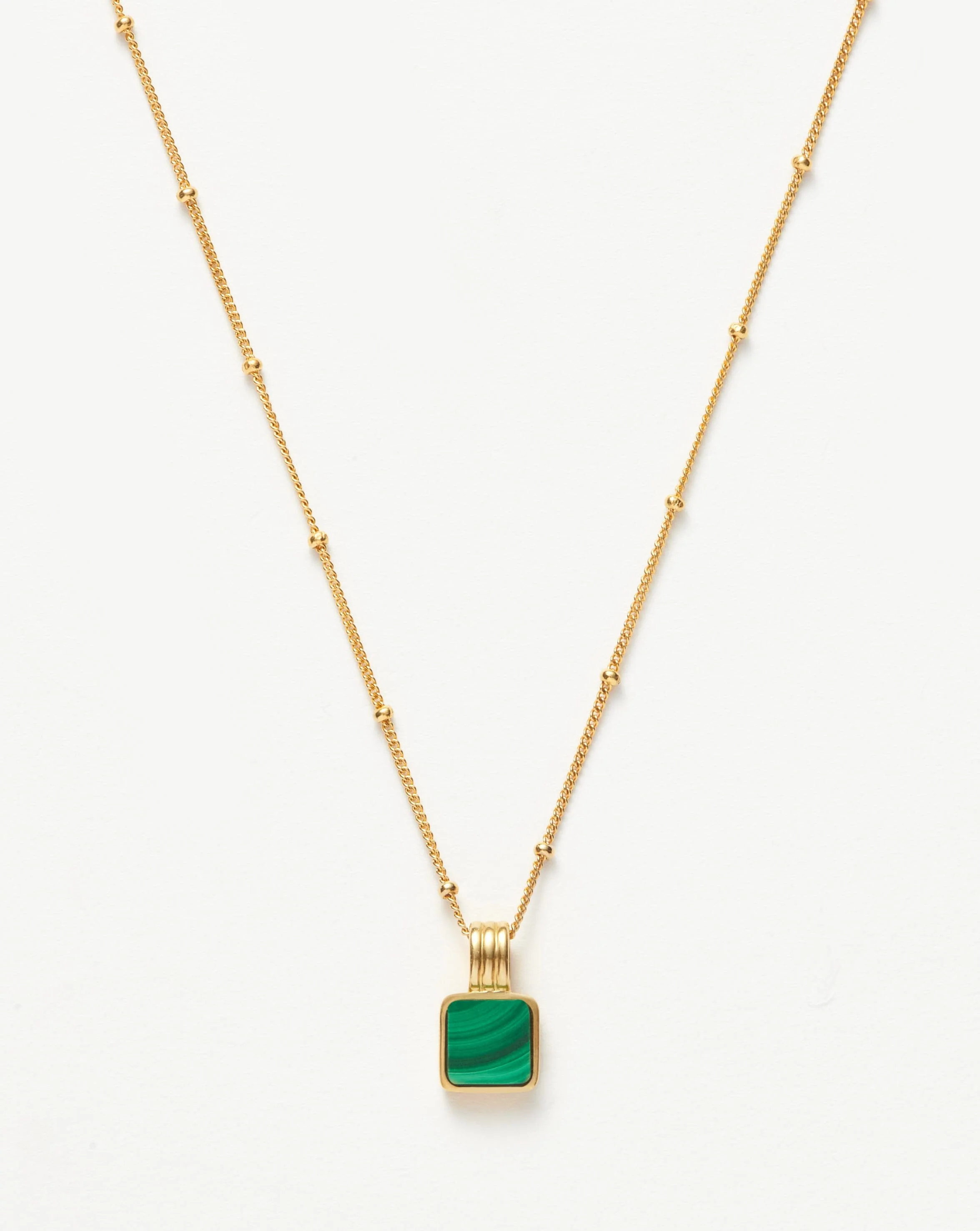 Lucy Williams Square Malachite Necklace | 18ct Gold Vermeil/Malachite - Image 4