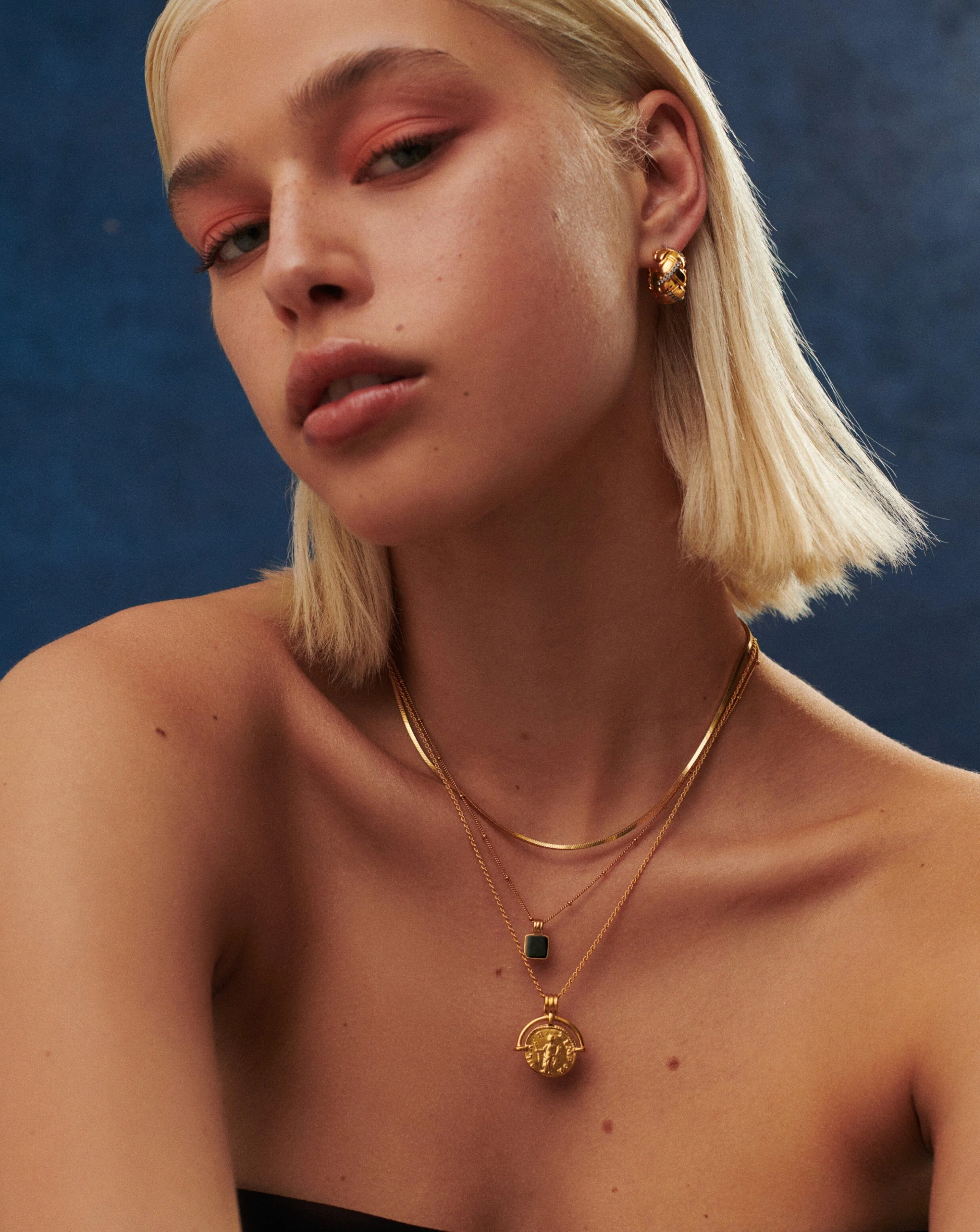 Lucy Williams Square Onyx Necklace | 18ct Gold Vermeil/Black Onyx - Image 5