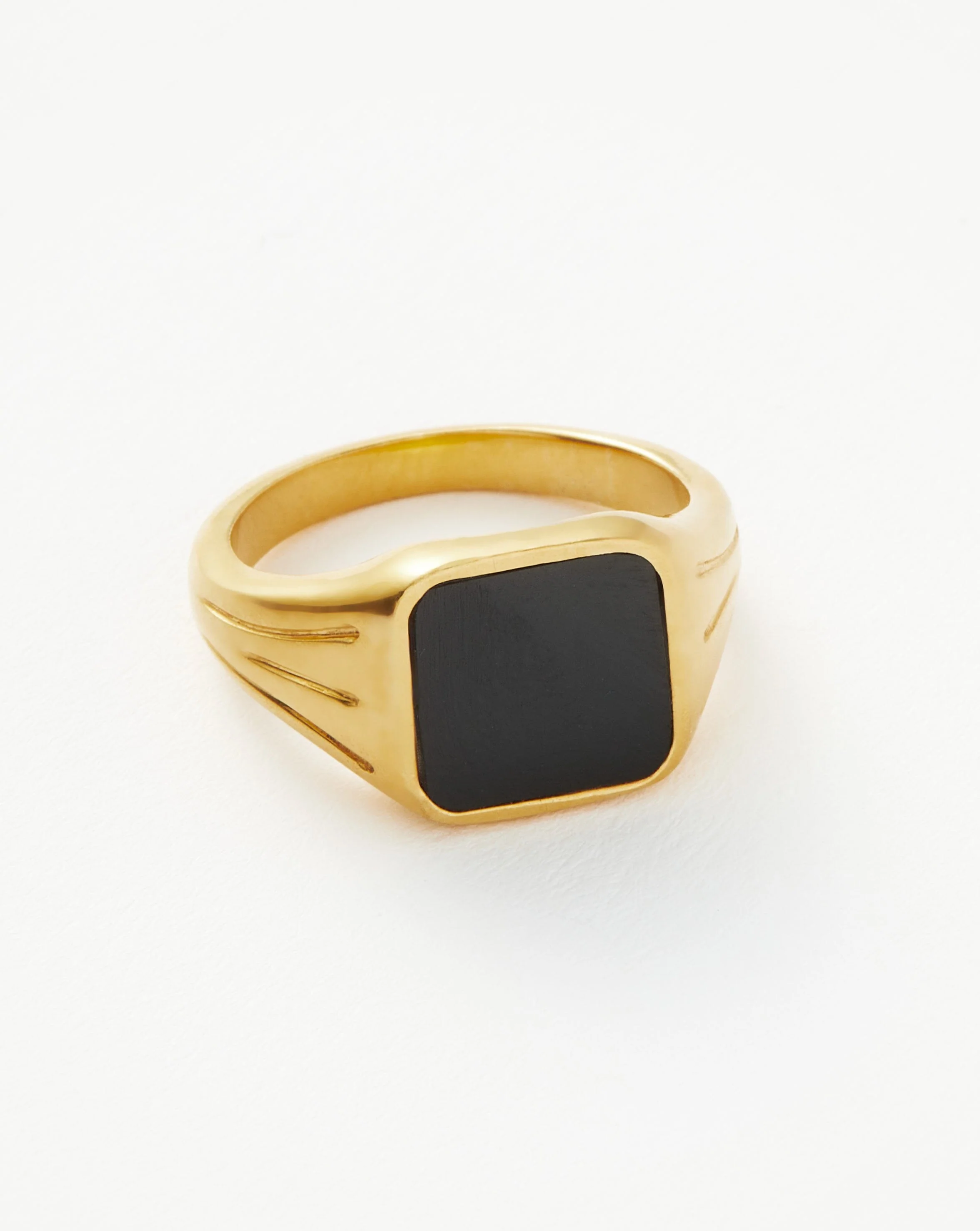 Lucy Williams Square Signet Ring | 18ct Gold Vermeil/Black Spinel - Image 4