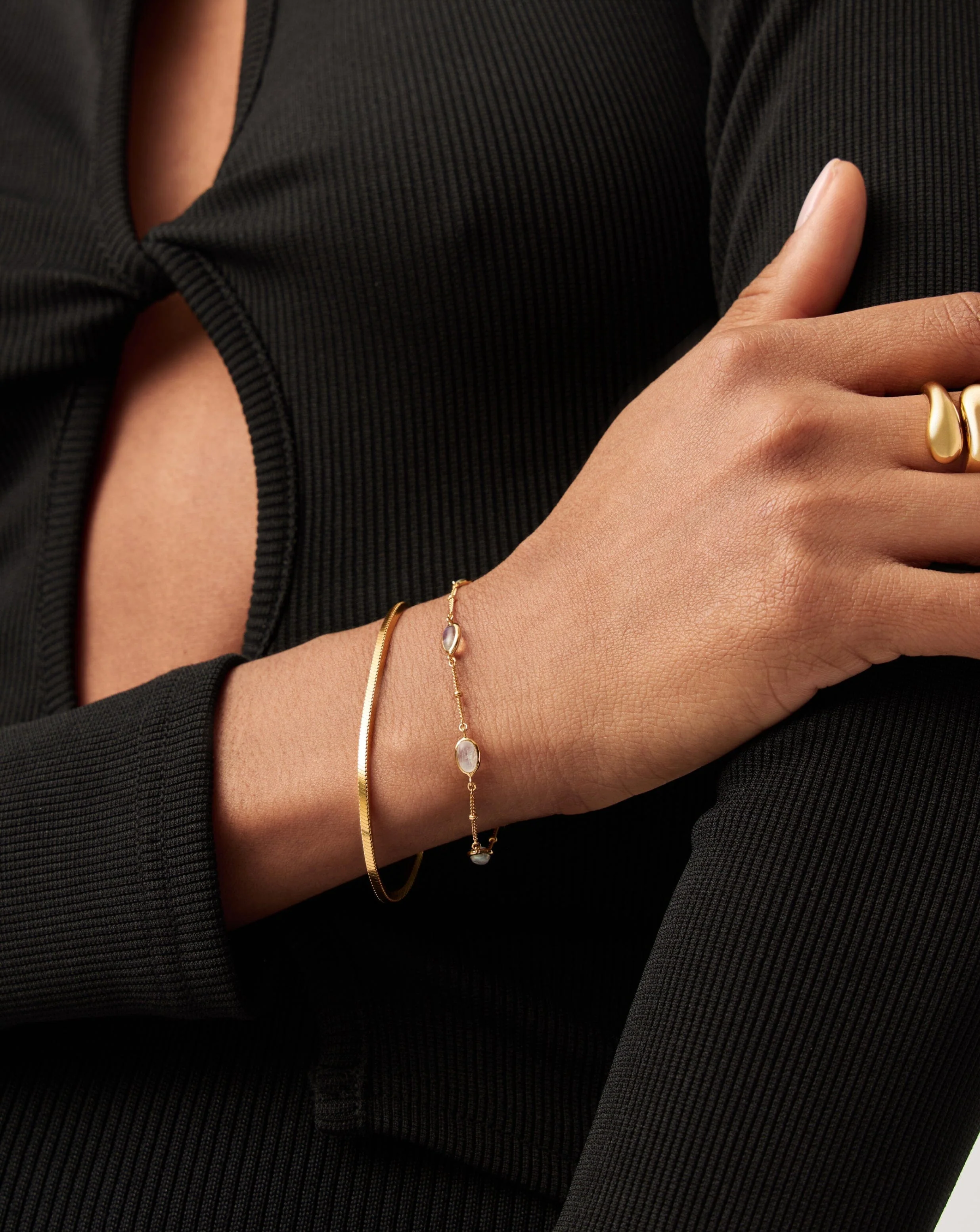 Magma Gemstone Charm Bracelet | 18ct Recycled Gold Vermeil on Recycled Sterling Silver - Image 6
