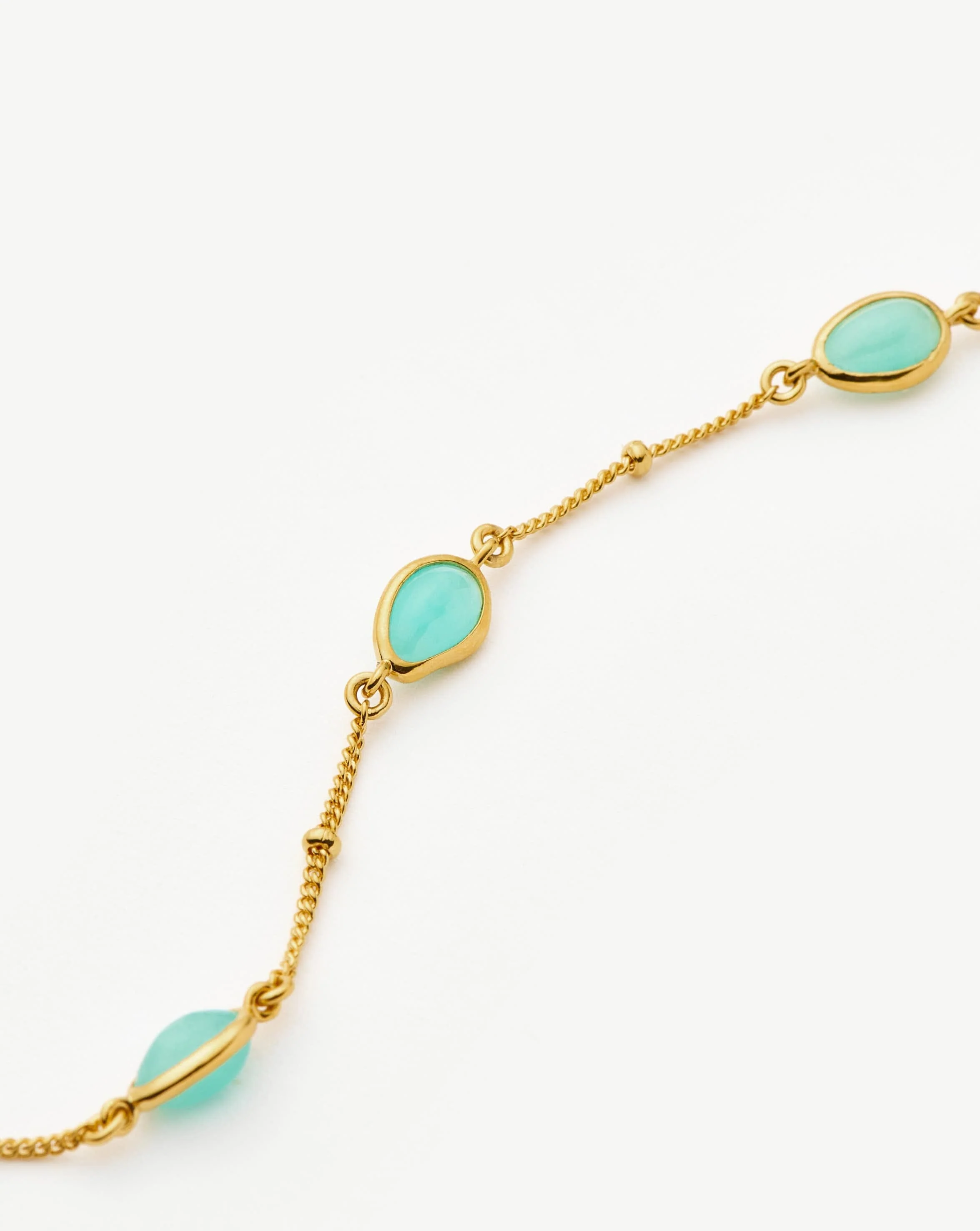 Magma Gemstone Charm Bracelet | 18ct Gold Vermeil/Amazonite - Image 4