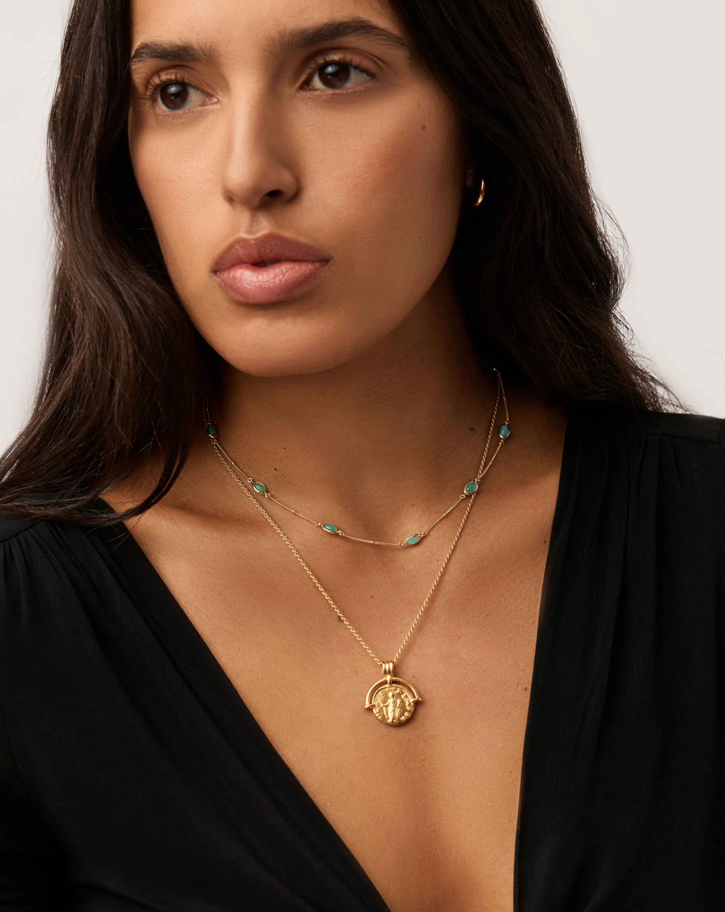 Magma Gemstone Charm Choker | 18ct Gold Vermeil/Amazonite - Image 3