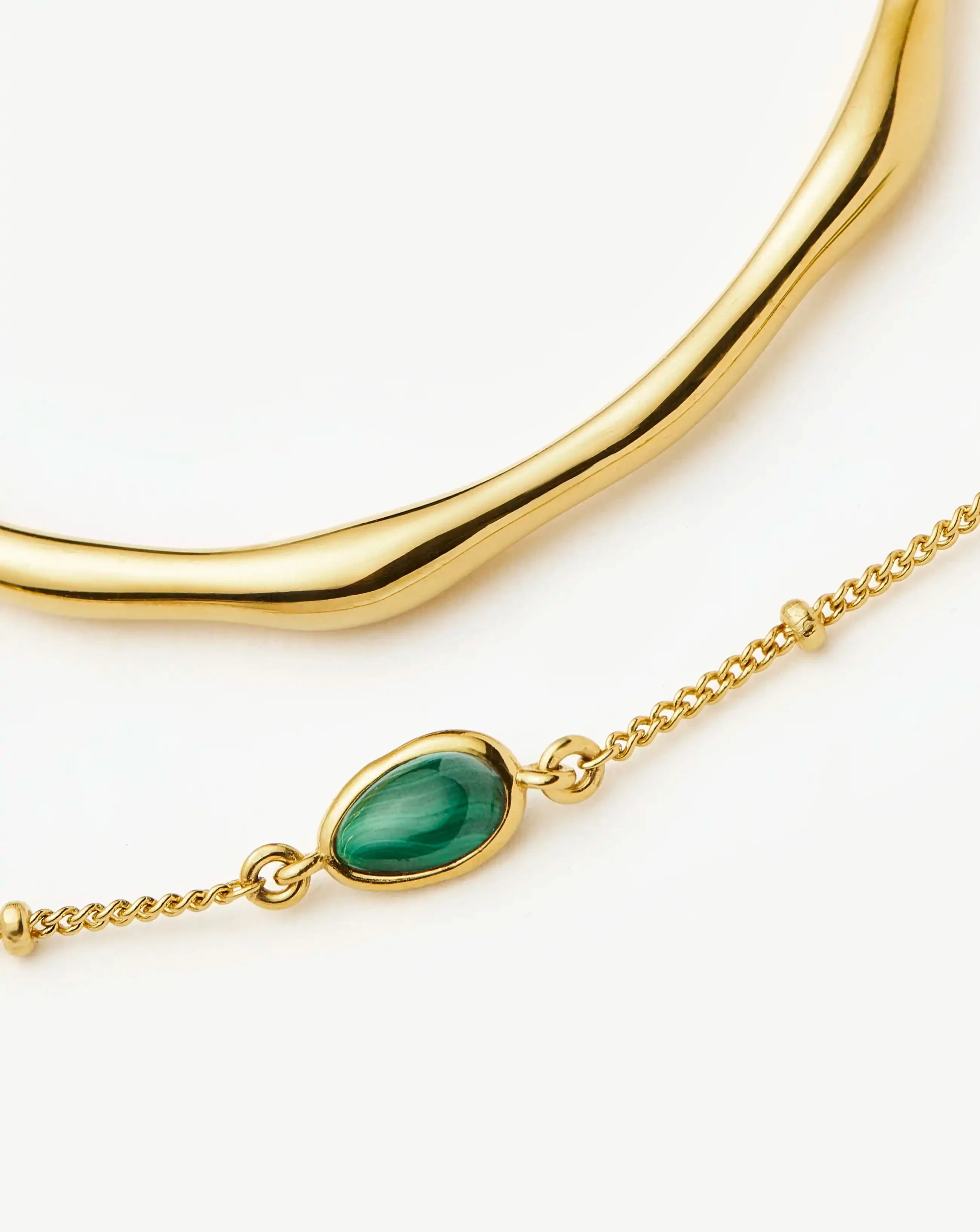 Magma Gemstone & Molten Cuff Bracelet Set | 18ct Gold Vermeil / 18ct Gold Plated - Image 5
