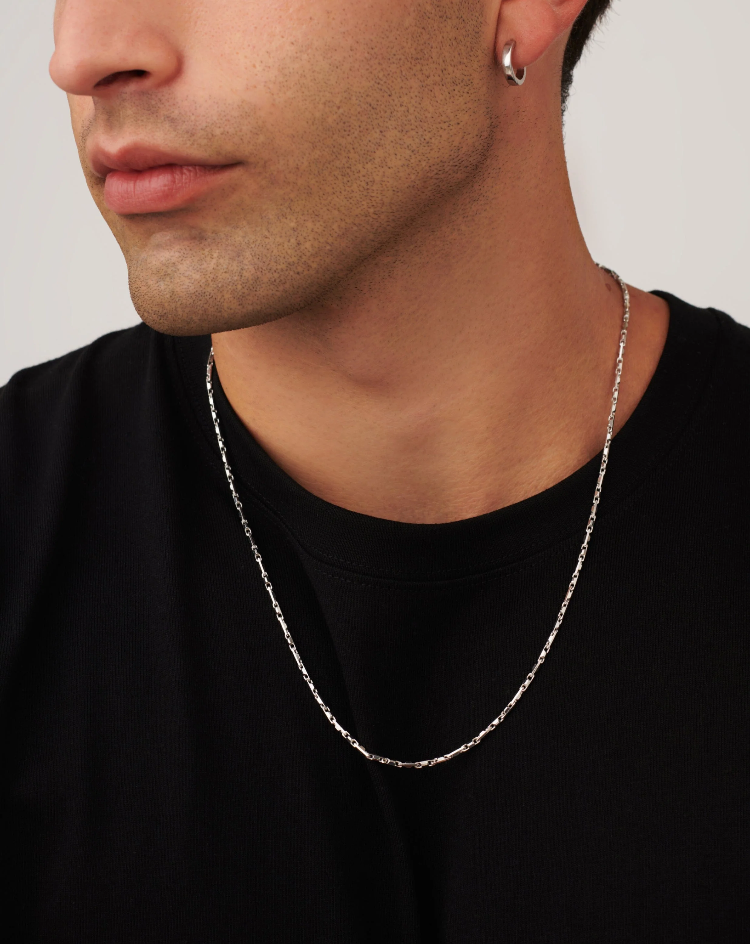 Mens Interlocking Link Chain Necklace | Sterling Silver - Image 2