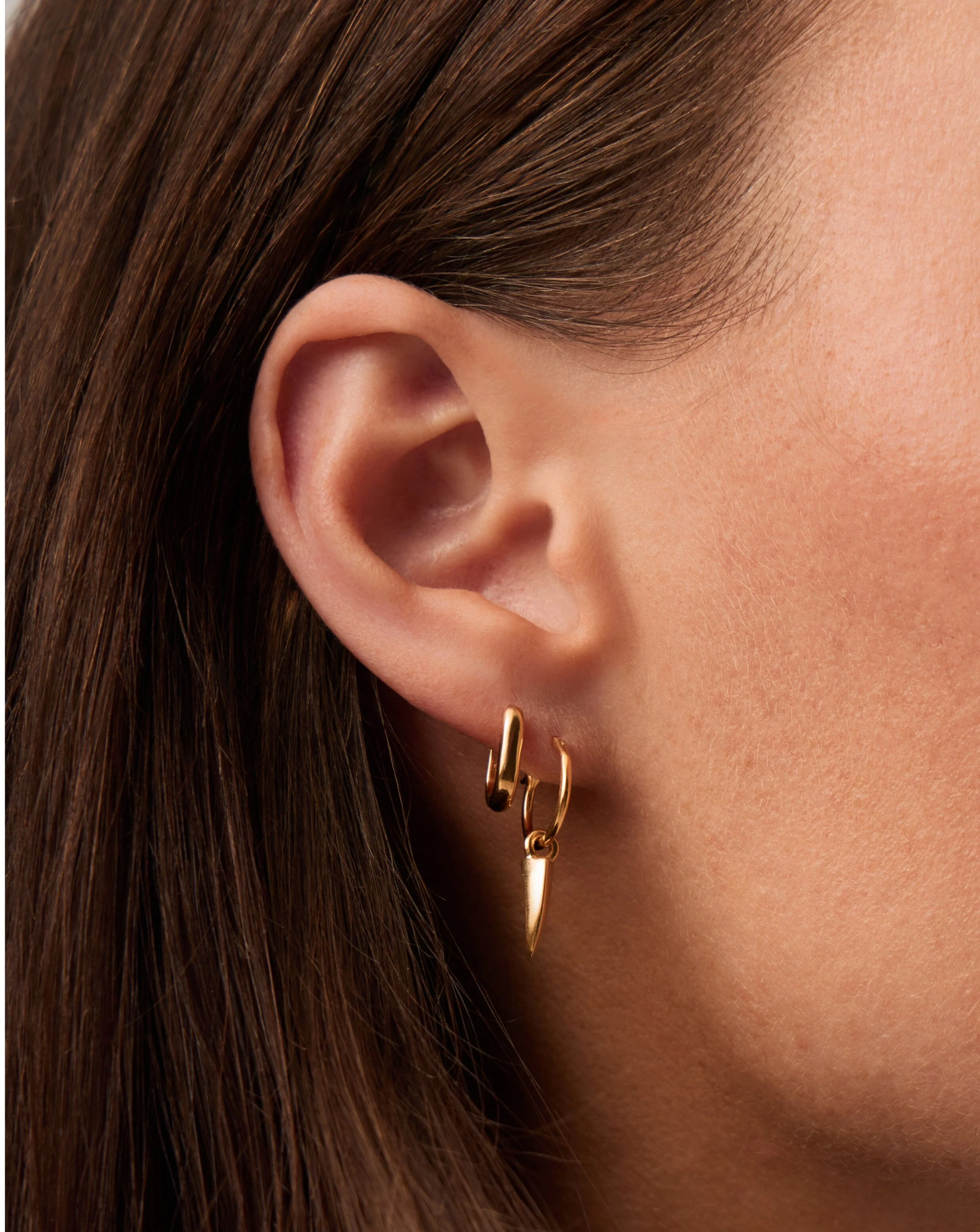 Mini Claw Charm Hoop Earrings - Image 2