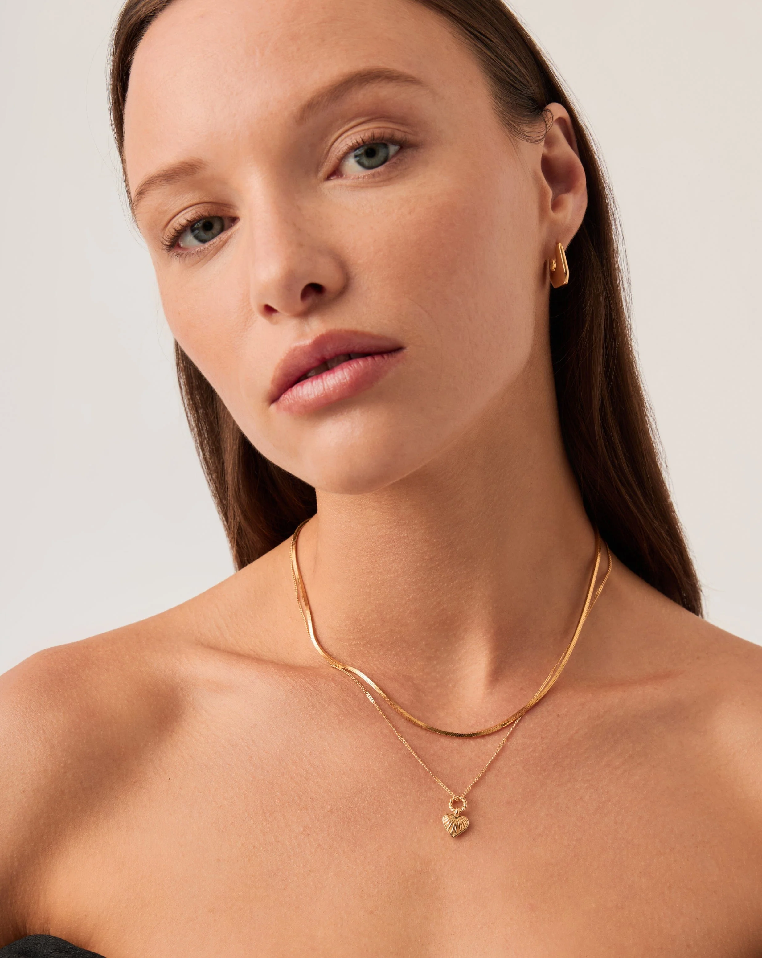 Mini Ridge Heart Charm Pendant Necklace | 18ct Gold Plated - Image 3