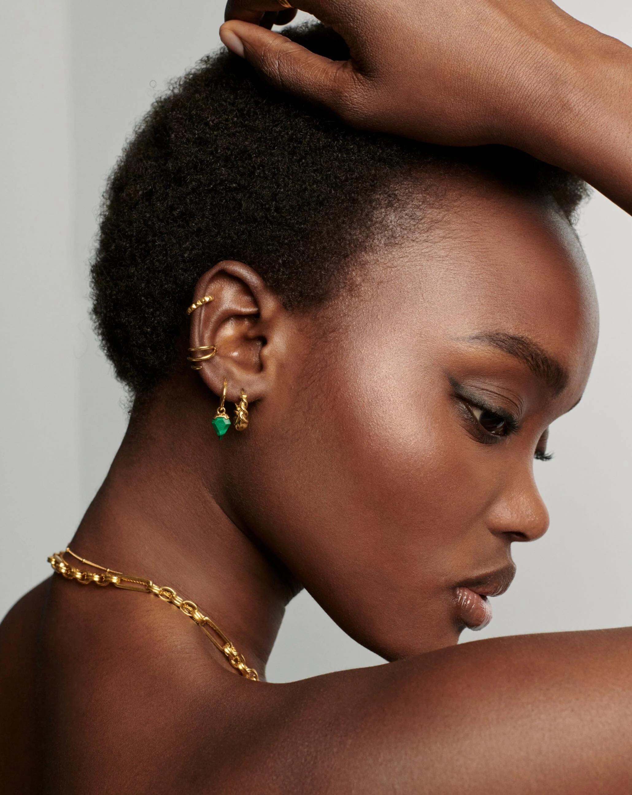 Mini Shield Hoop Earrings - Image 3