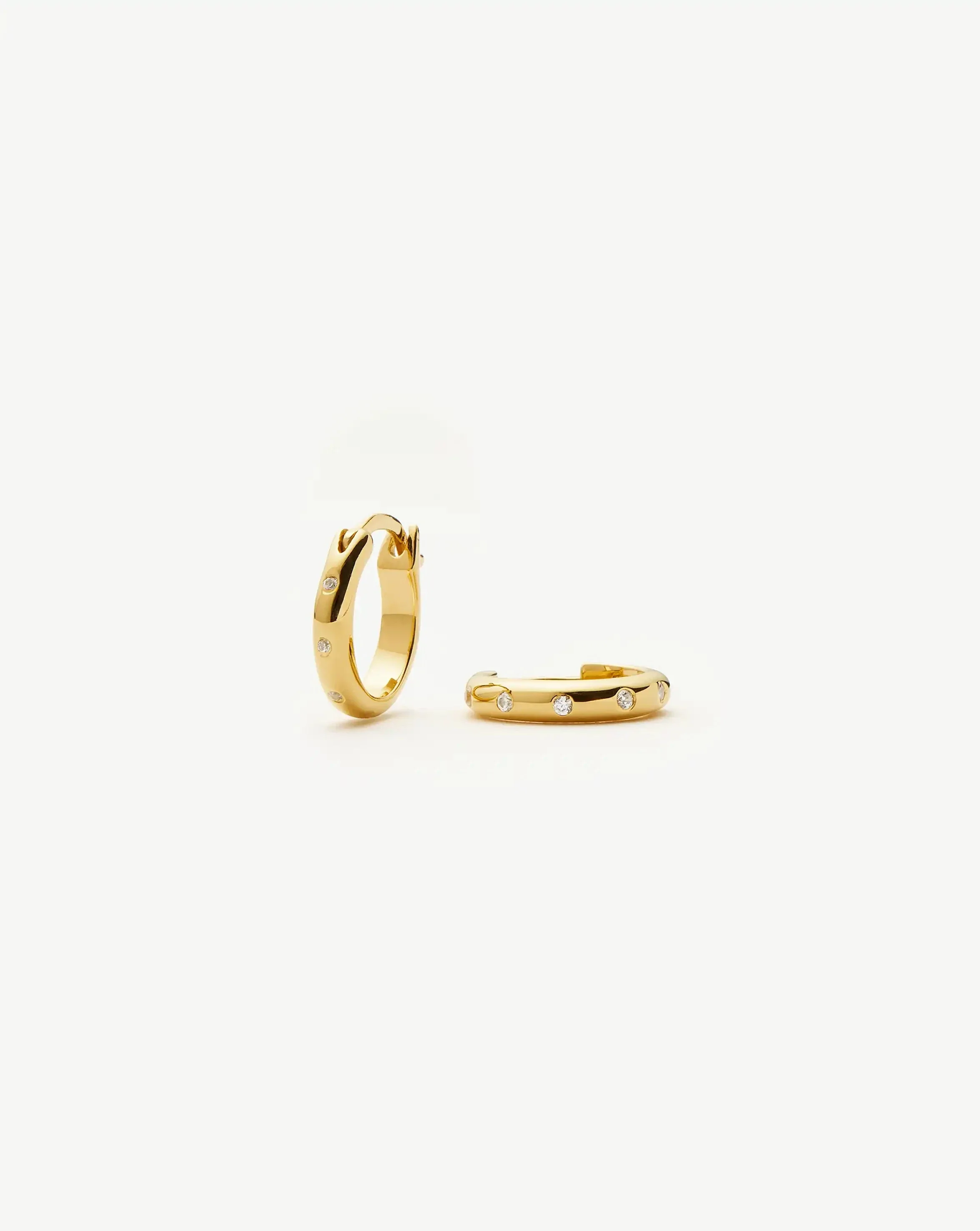 Mini Solar Studded Hoop Earrings