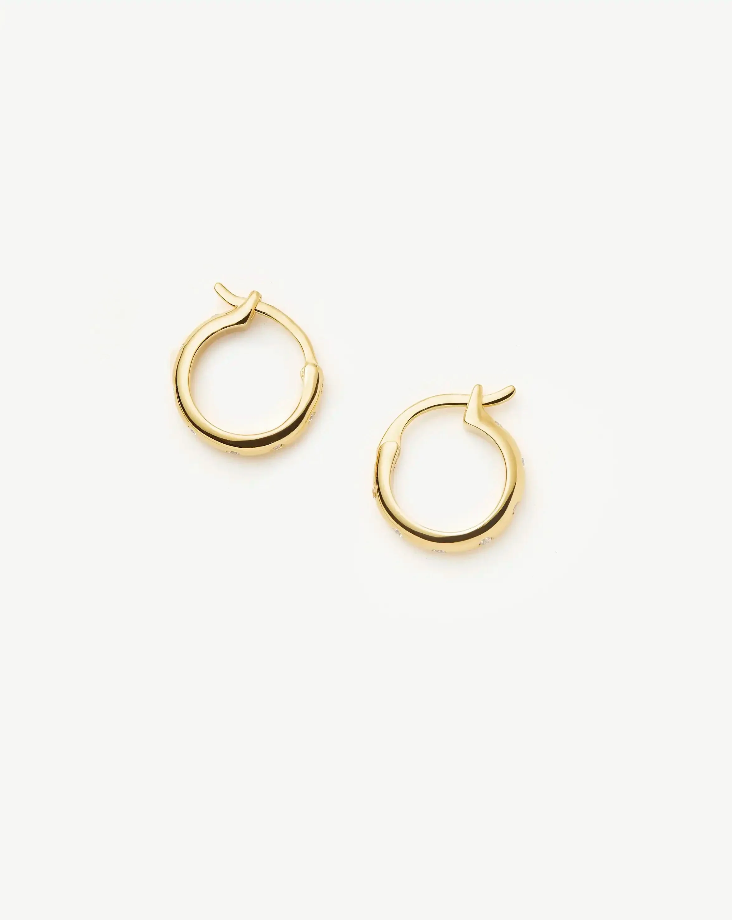 Mini Solar Studded Hoop Earrings - Image 4