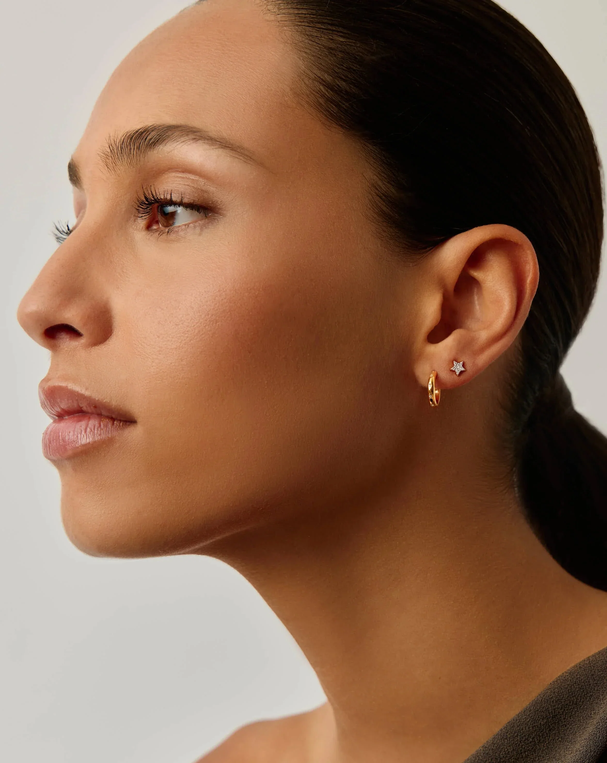 Mini Solar Studded Hoop Earrings - Image 6