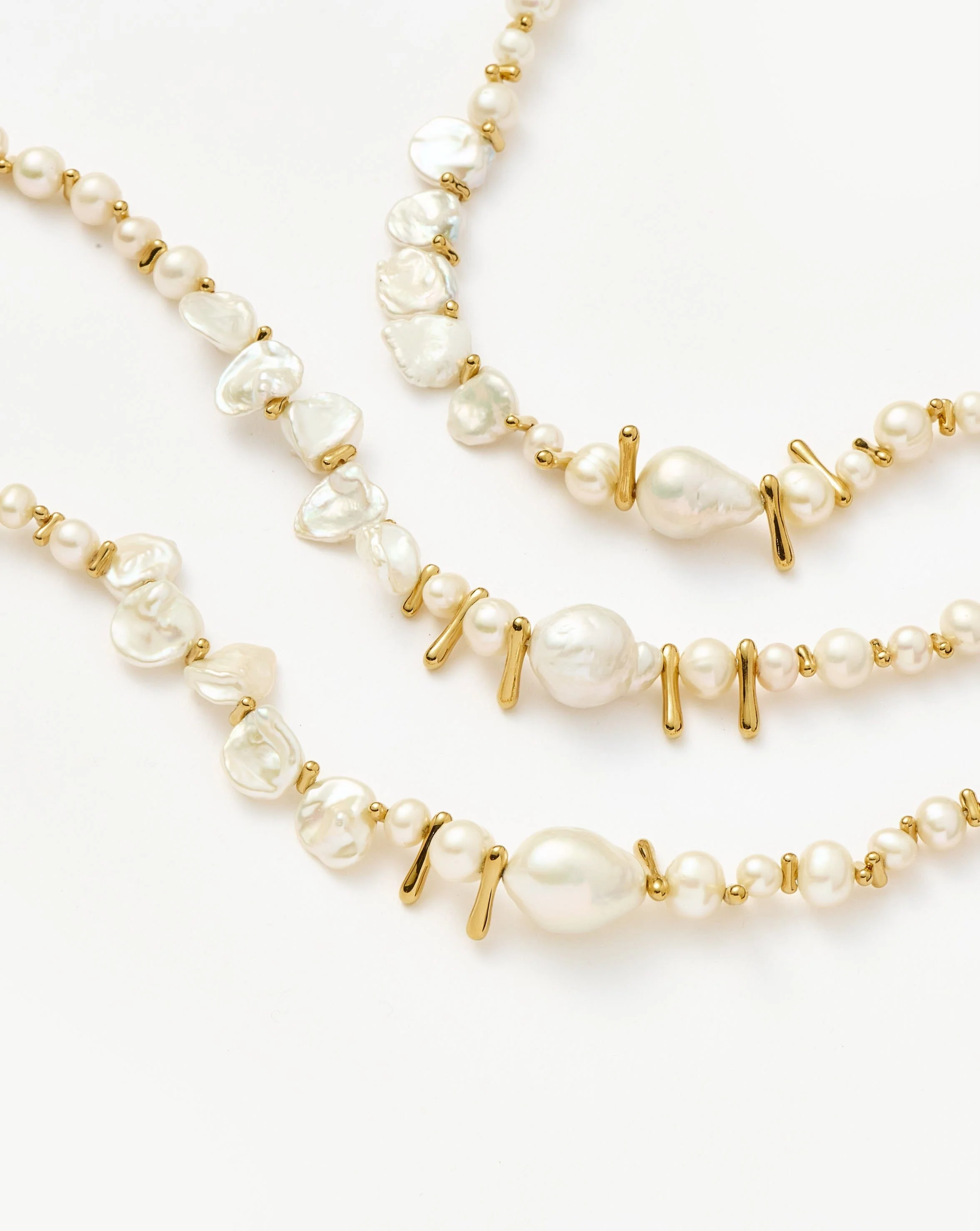 Mixed Pearl Statement Beaded Necklace | 18ct Gold Plated/Pearl - Image 5