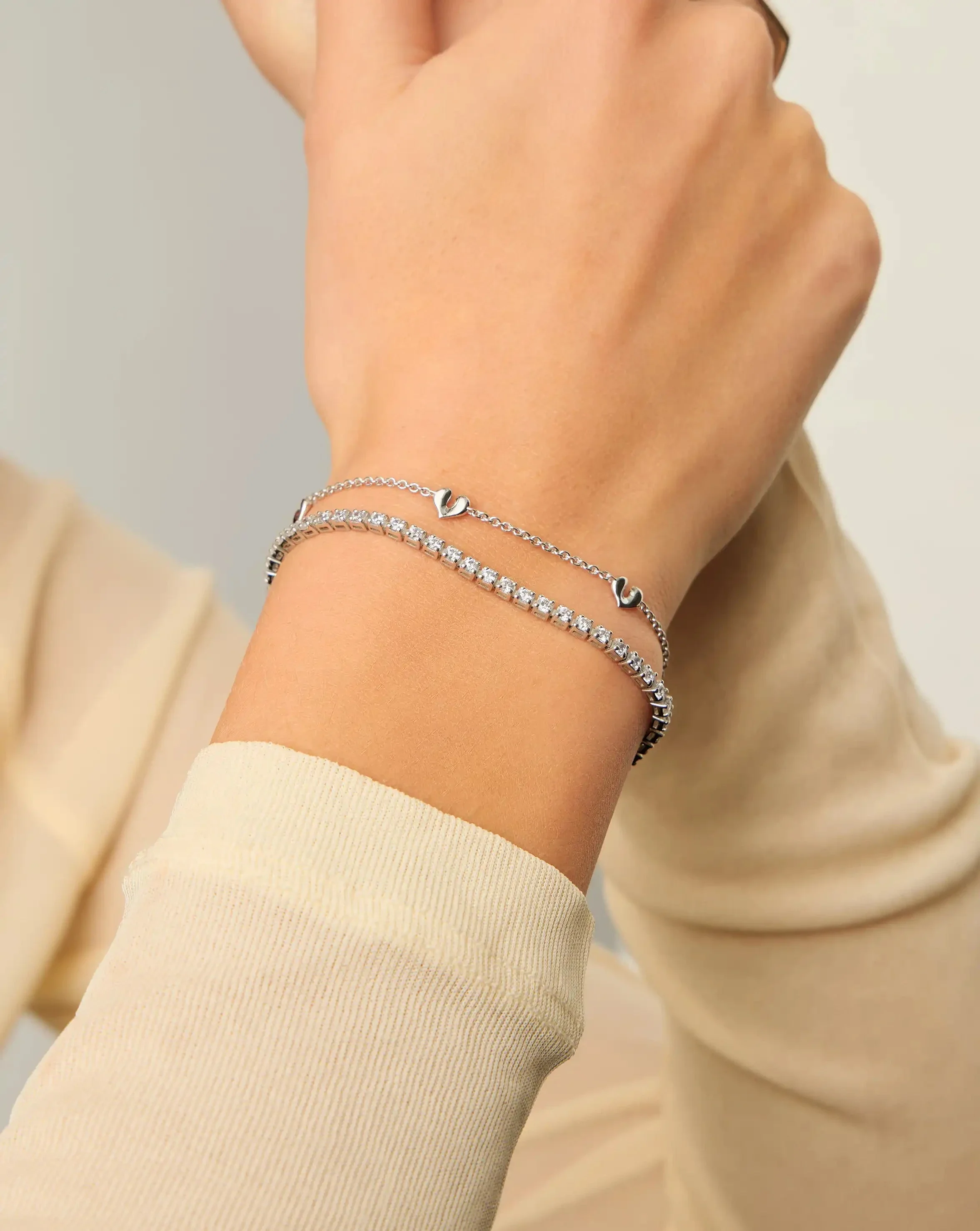 Molten Heart Mini Charm Bracelet | Sterling Silver - Image 2