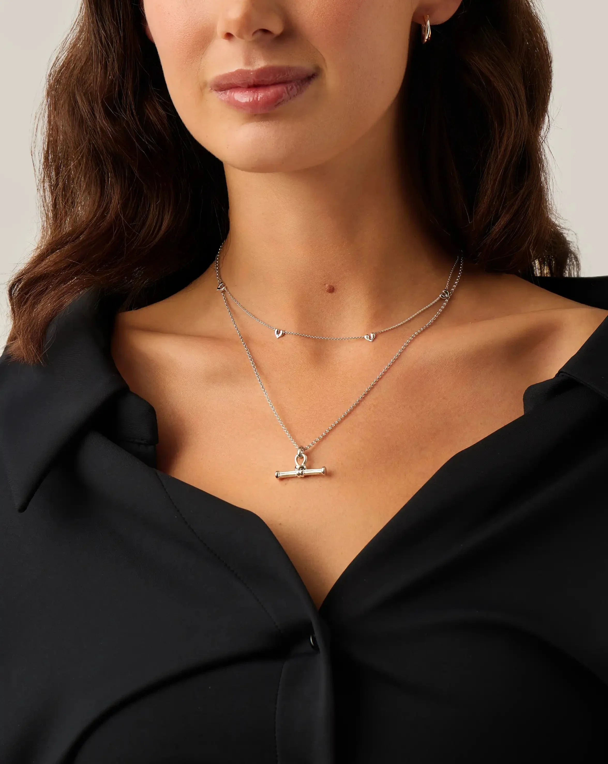 Molten Heart Mini Charm Choker & Bracelet Set | Sterling Silver - Image 3