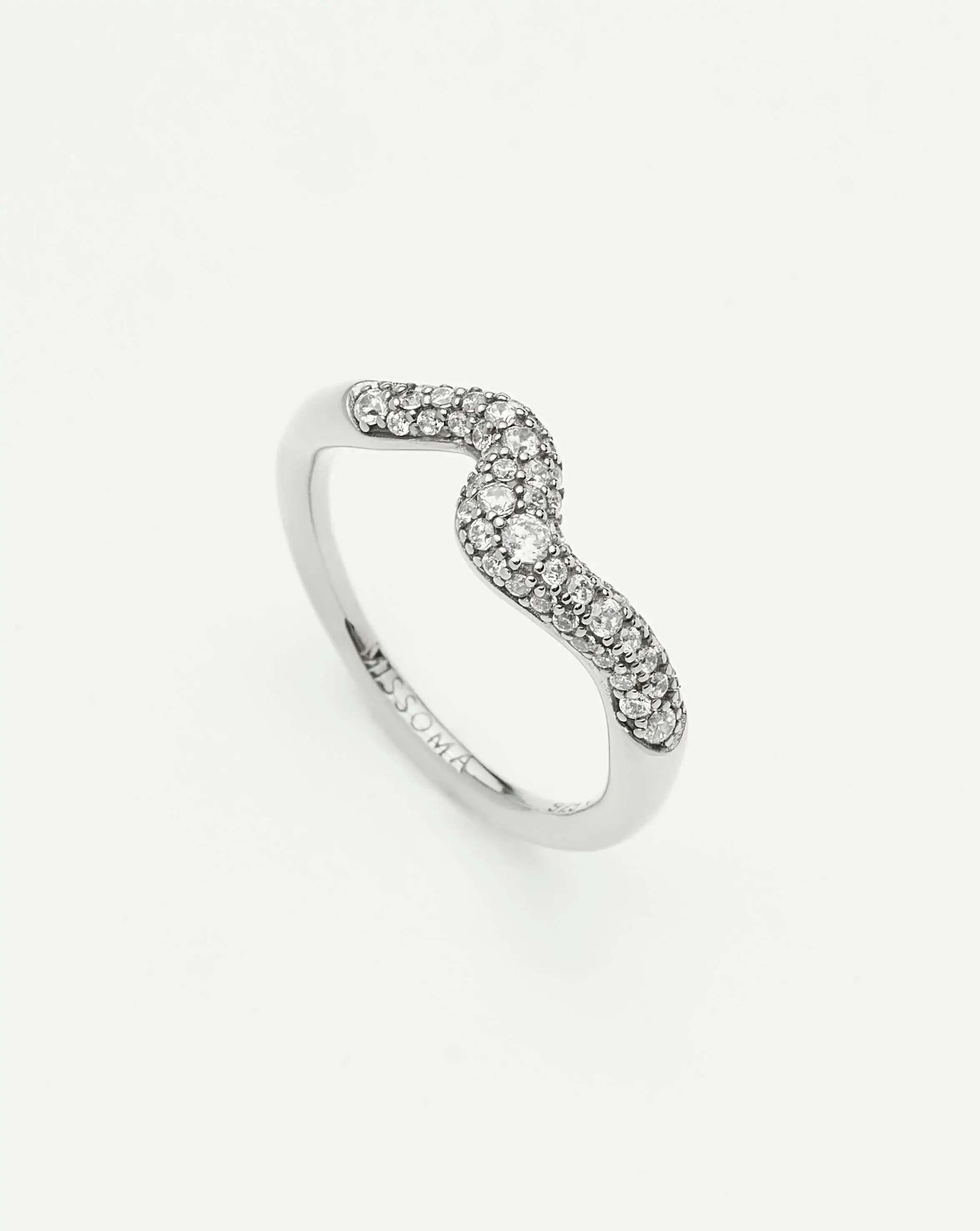 Molten Snow Stacking Ring | Sterling Silver/Cubic Zirconia - Image 4