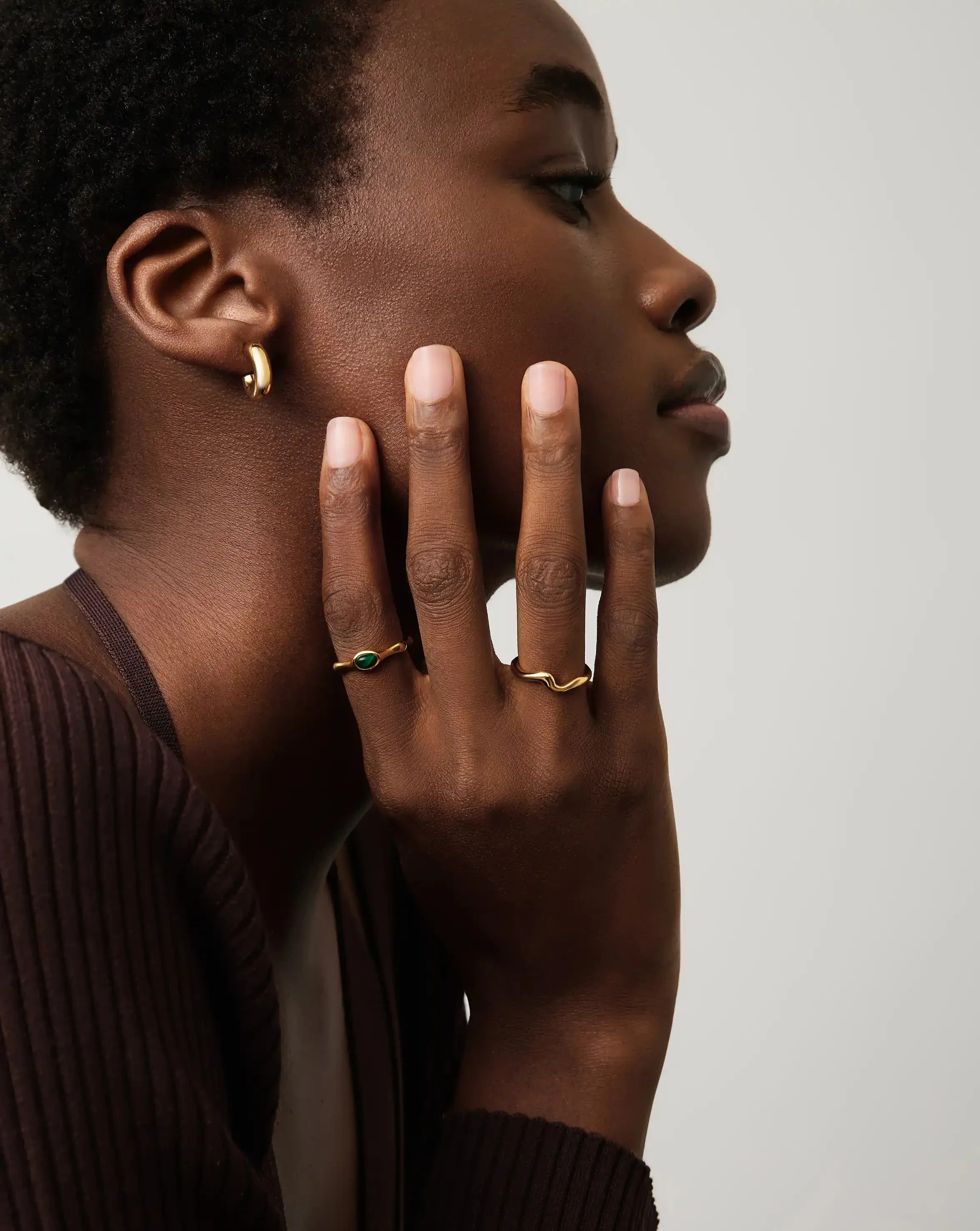 Molten Wave Stacking Ring | 18ct Gold Vermeil - Image 6