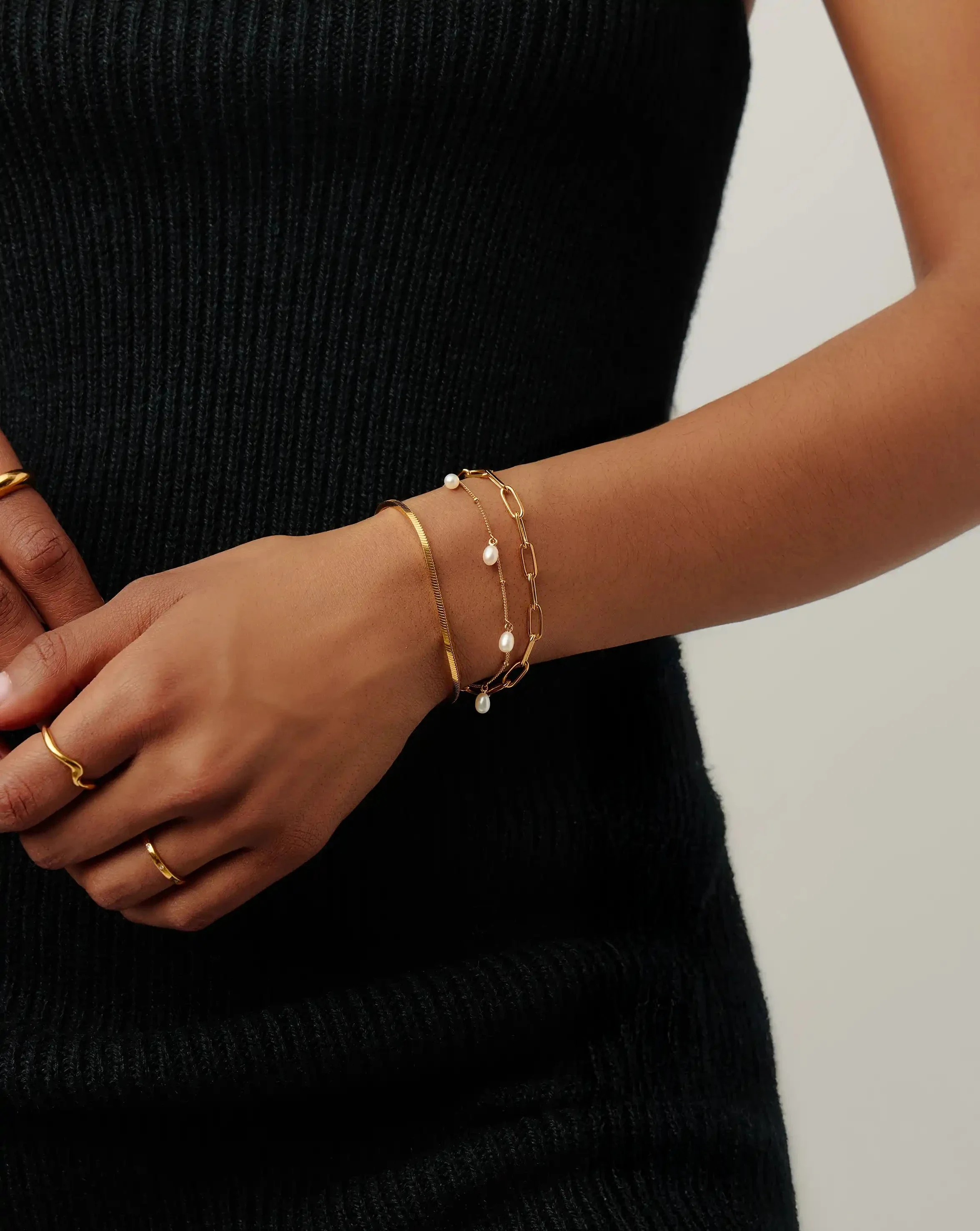 Pearl Baya Baroque Chain Bracelet | 18ct Gold Vermeil/Pearl - Image 3