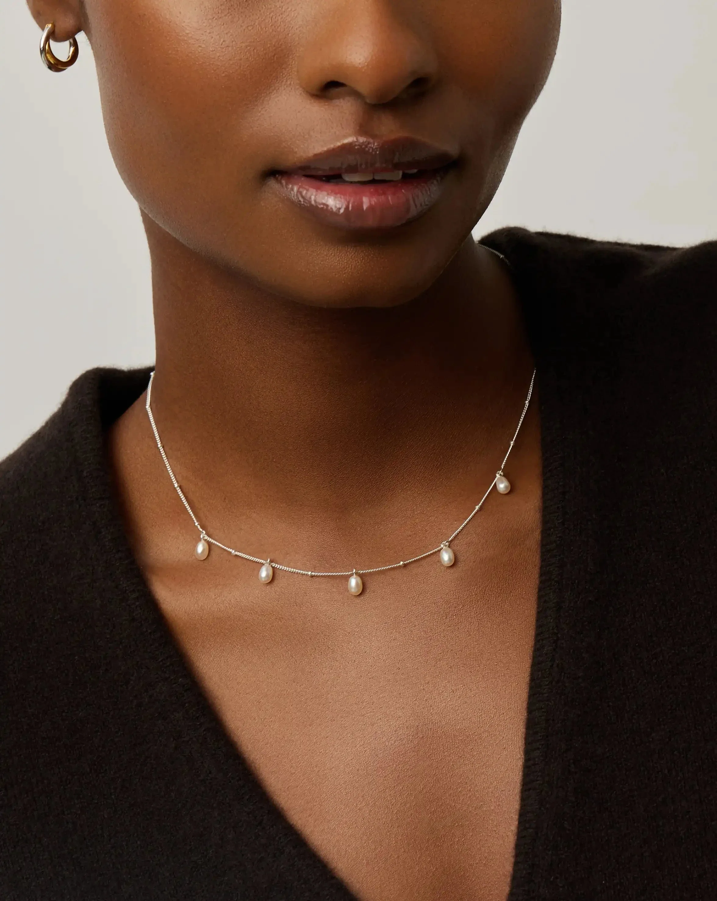 Pearl Baya Baroque Chain Choker | Sterling Silver/Pearl - Image 2