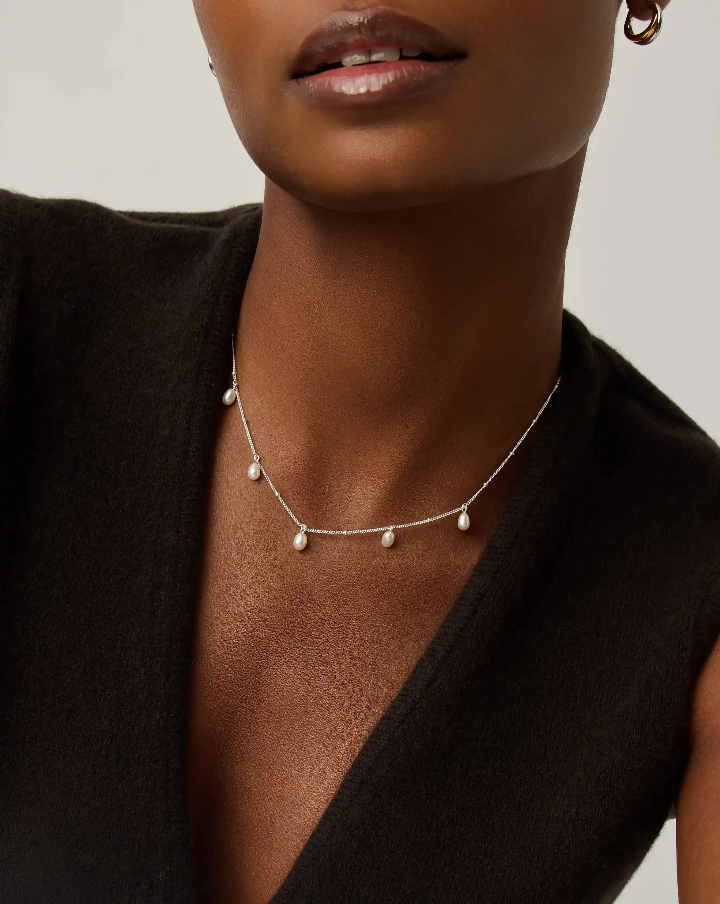 Pearl Baya Baroque Chain Choker | Sterling Silver/Pearl - Image 3