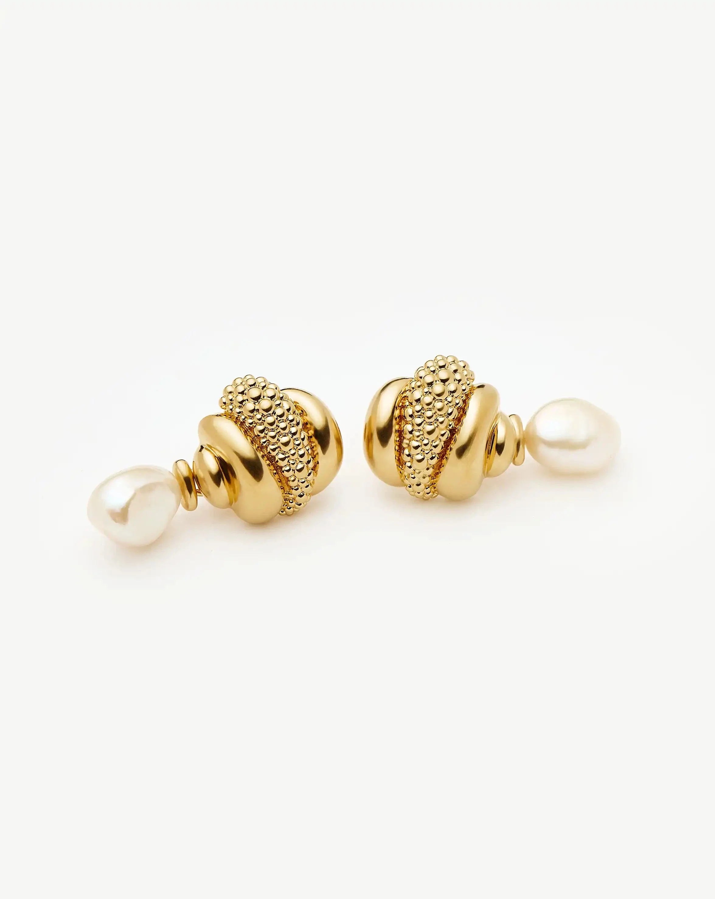 Pearl Baya Charm Drop Earrings | 18ct Gold Plated/Pearl - Image 5