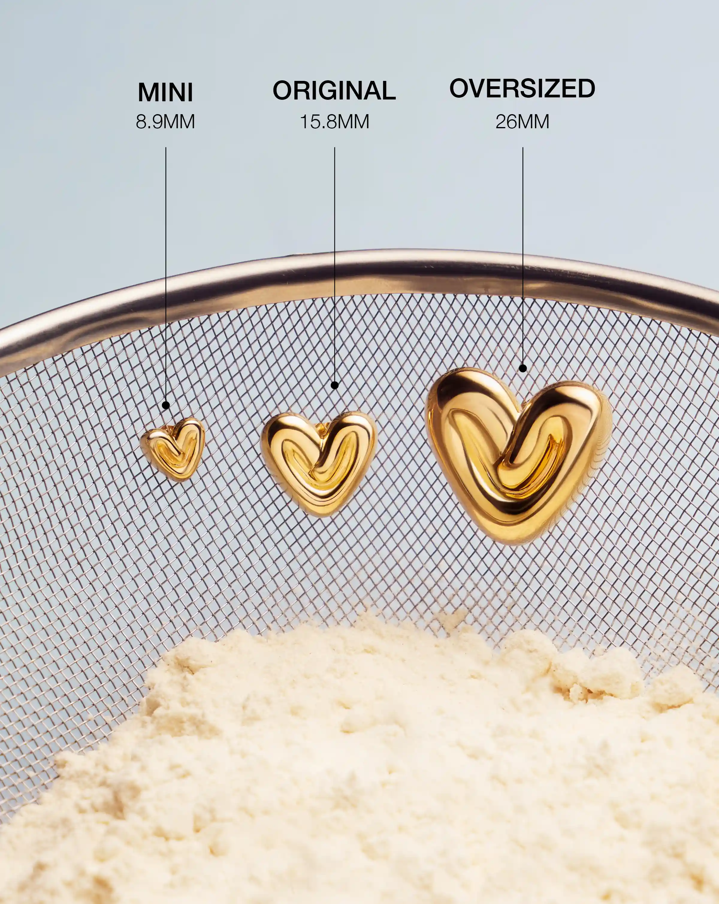 Puffy Heart Oversized Stud Earrings | 18ct Gold Plated - Image 4