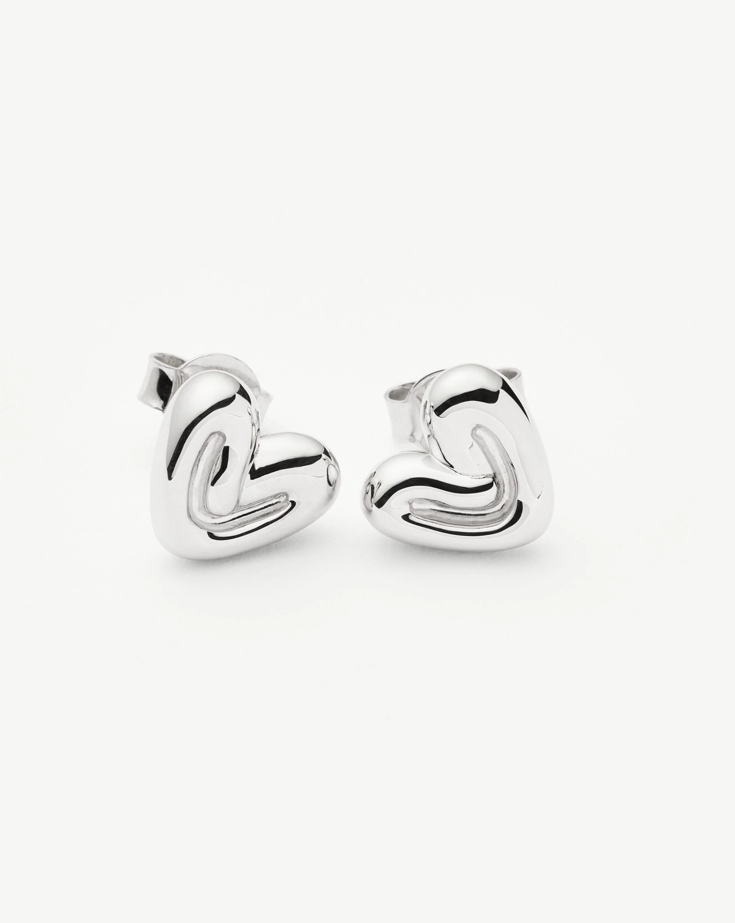 Puffy Heart Mini Stud Earrings | Sterling Silver - Image 5