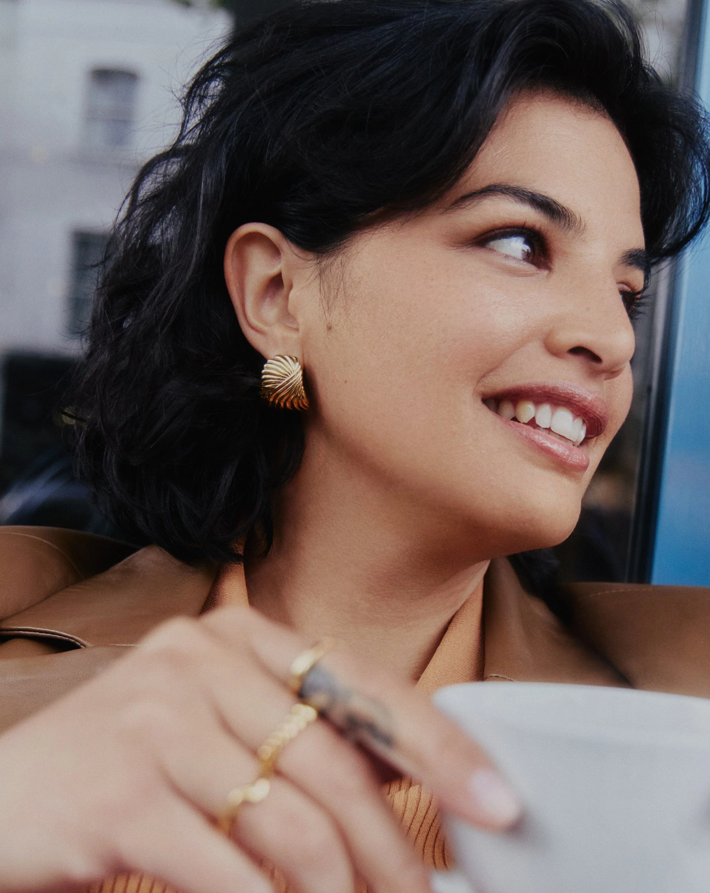 Ripple Oversized Stud Earrings - Image 3