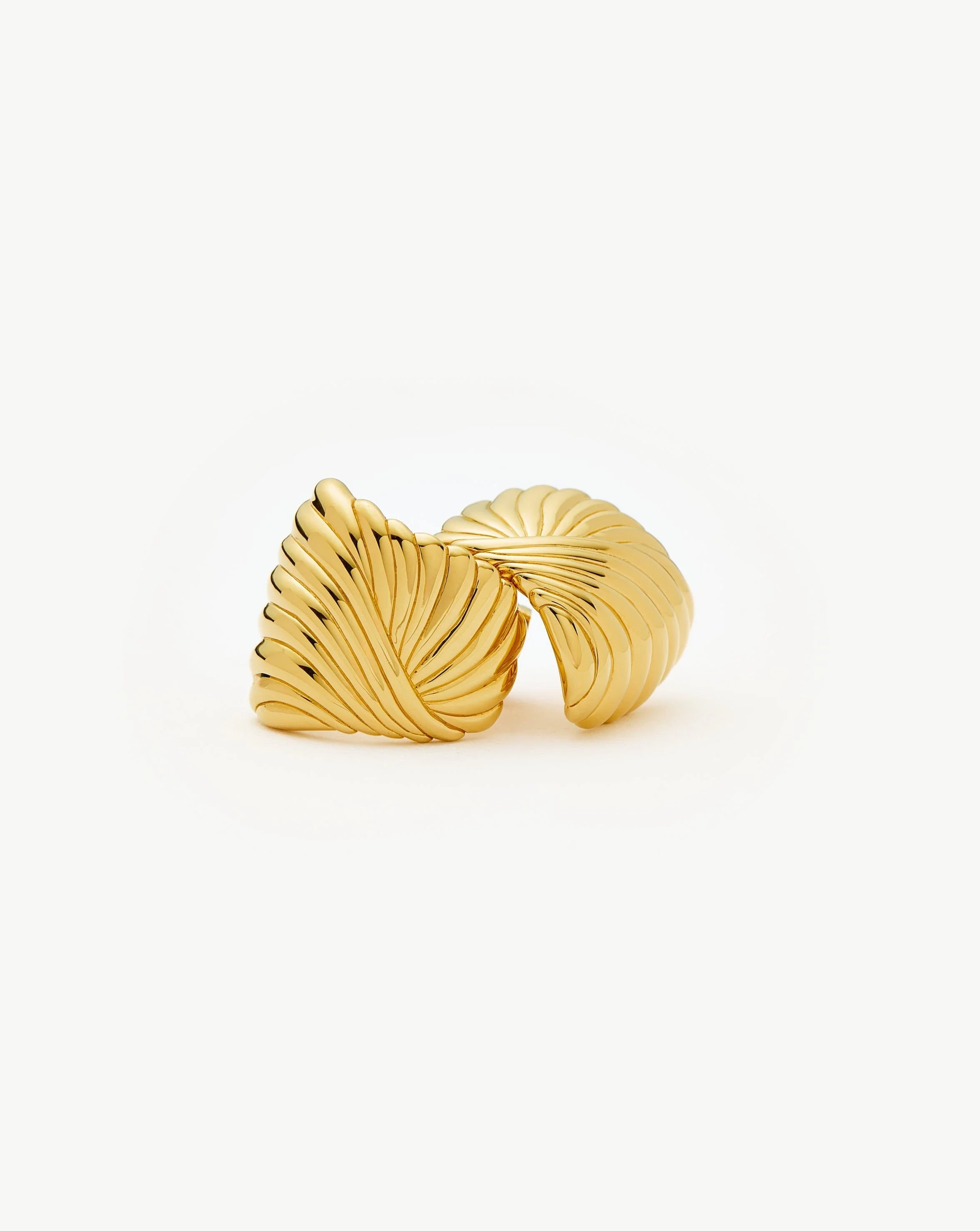 Ripple Stud Earrings | 18ct Gold Plated - Image 5