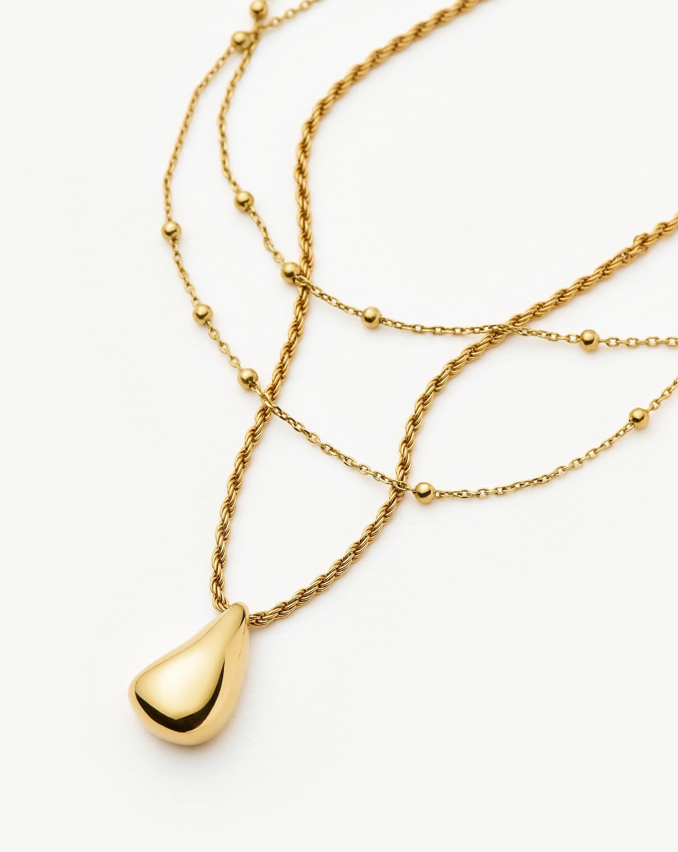 Savi Droplet Pendant & Double Necklace Set | 18ct Gold Vermeil - Image 5