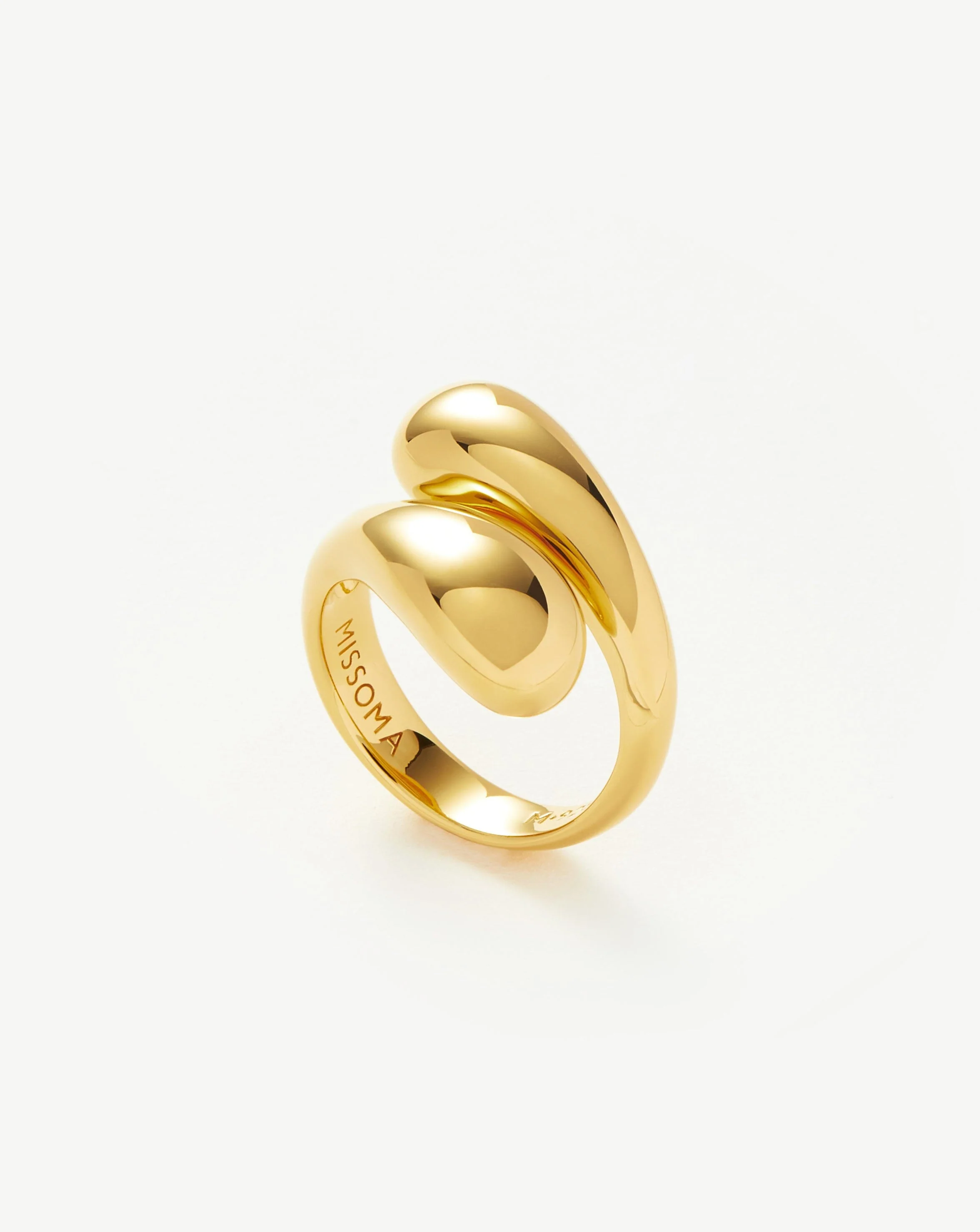 Savi Sculptural Crossover Ring | 18ct Gold Vermeil - Image 5