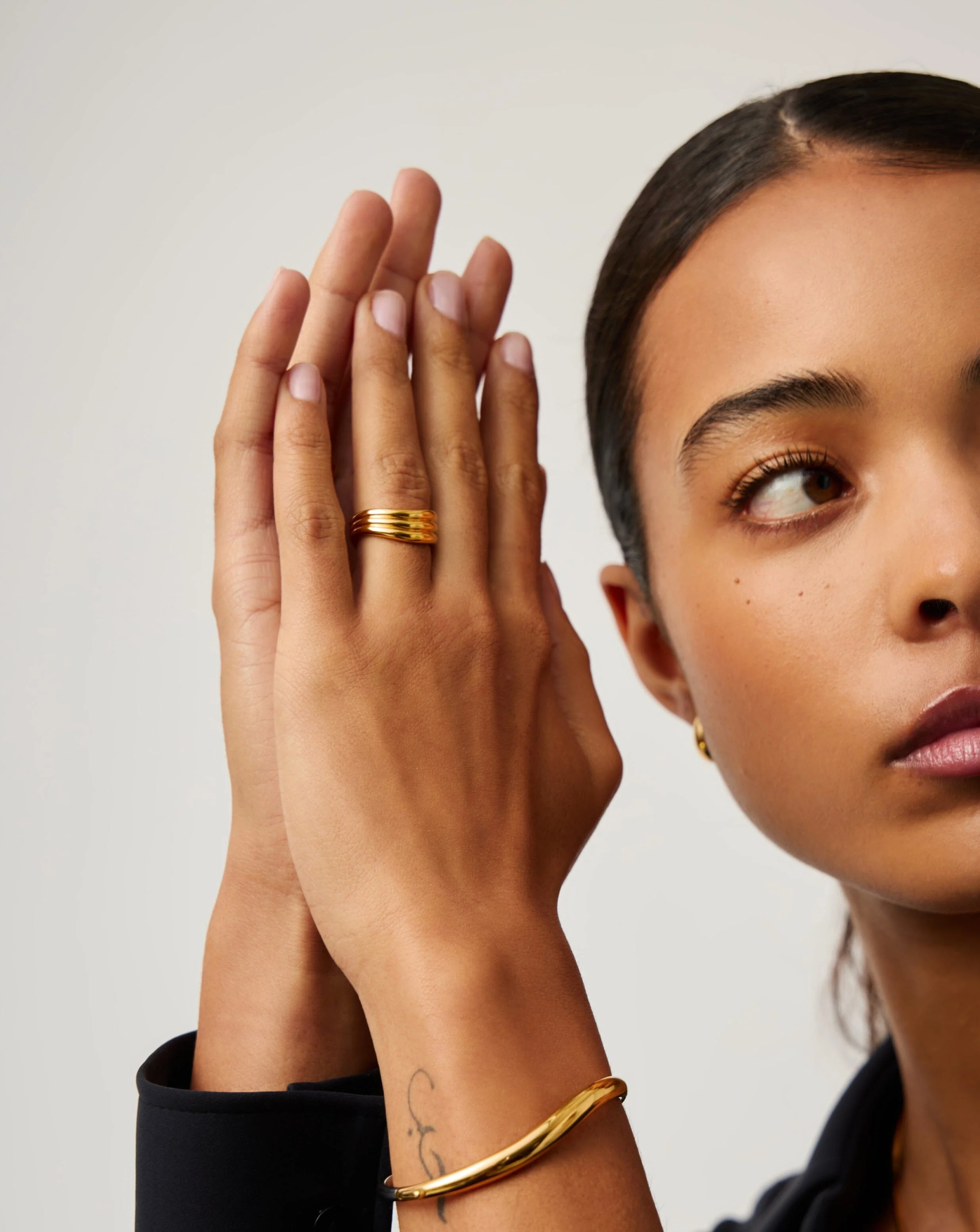 Savi Signature Triple Ring | 18ct Gold Plated - Image 2