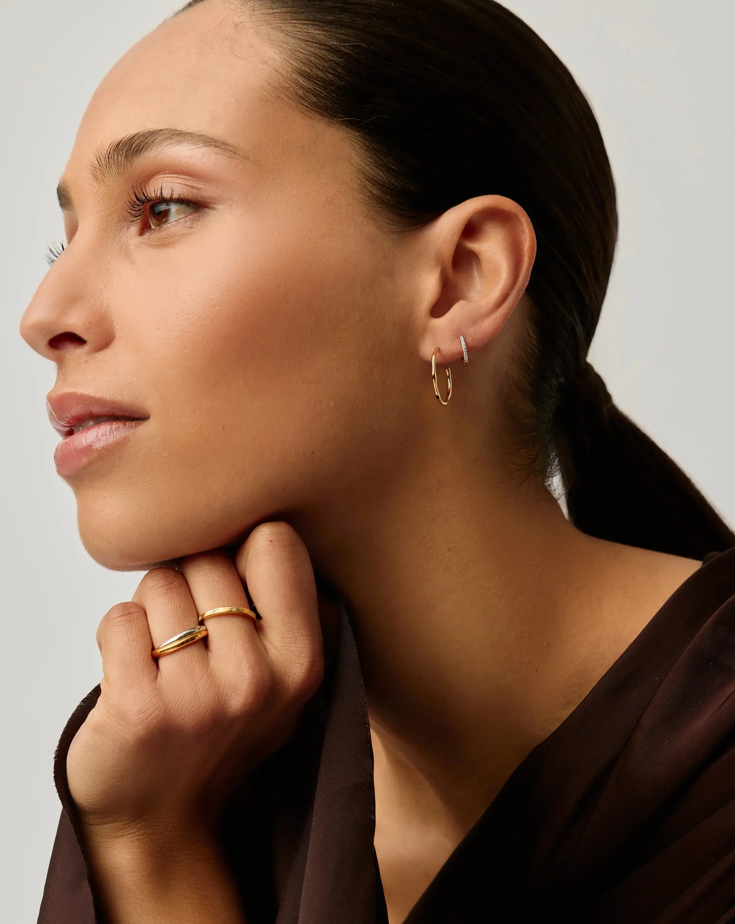 Small Molten Hoop Earrings - Image 6
