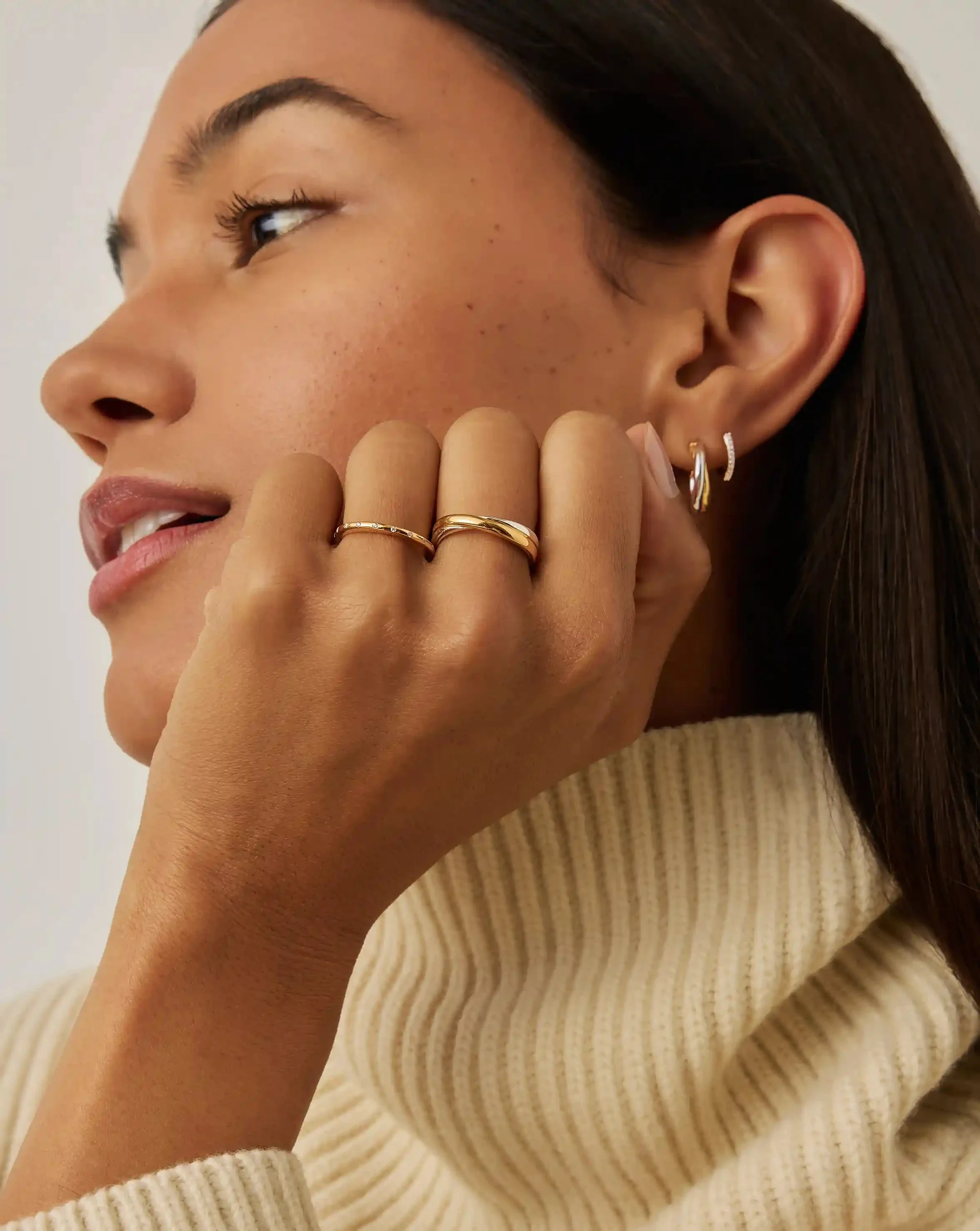 Solar Studded Ring | 18ct Gold Vermeil/Cubic Zirconia - Image 3