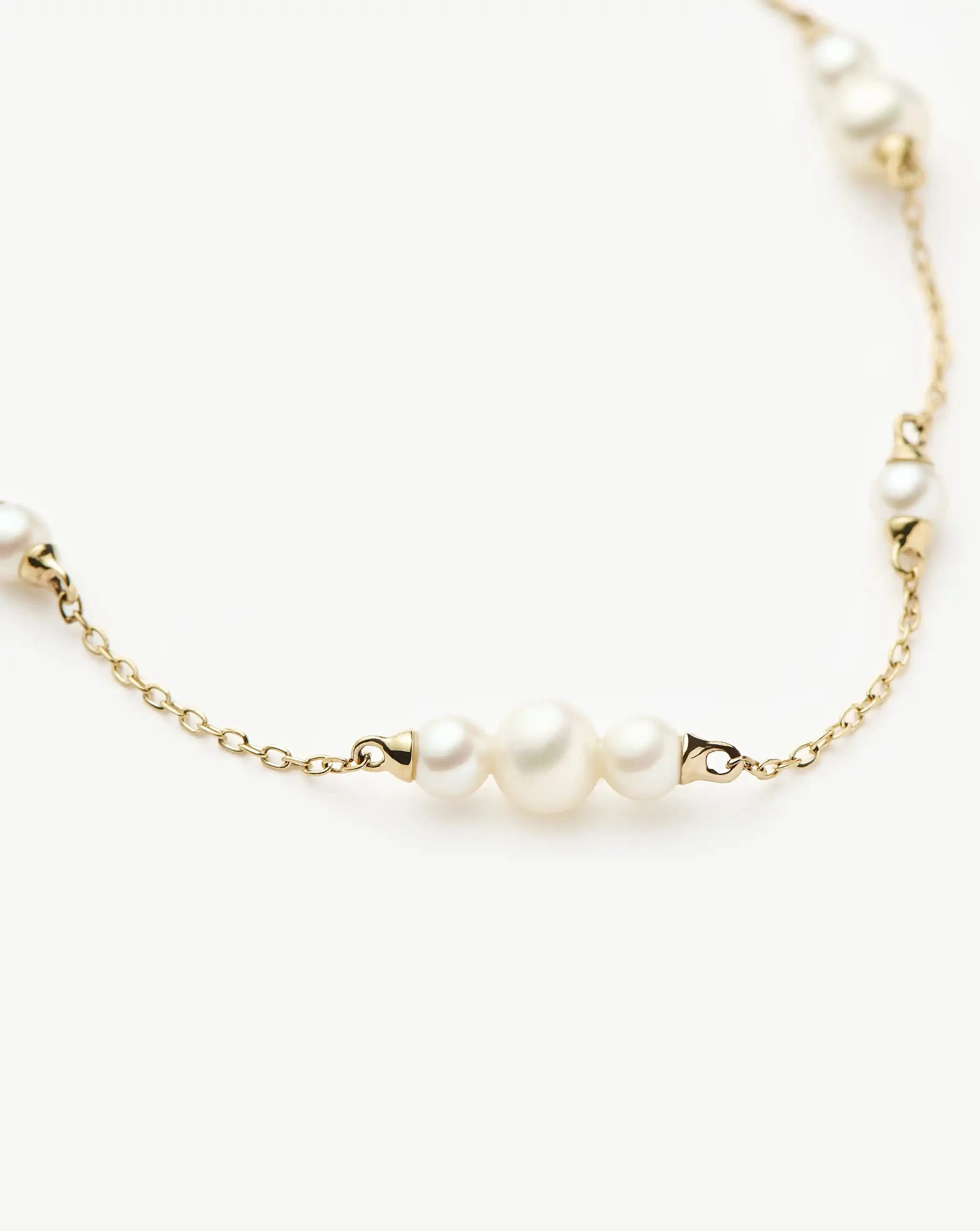 Solid Gold Pearl Chain Bracelet | 14ct Solid Gold/Pearl - Image 4