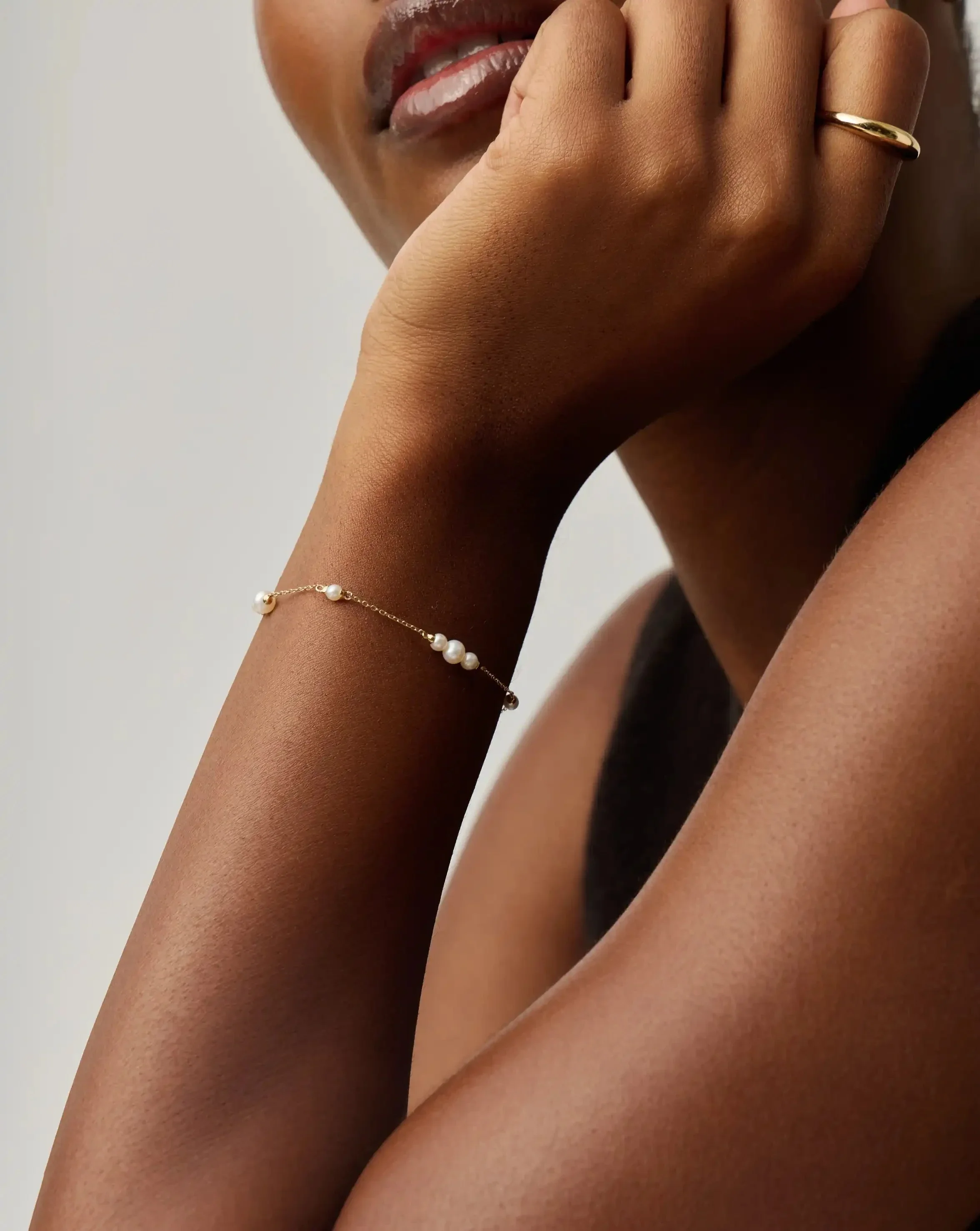 Solid Gold Pearl Chain Bracelet | 14ct Solid Gold/Pearl - Image 6