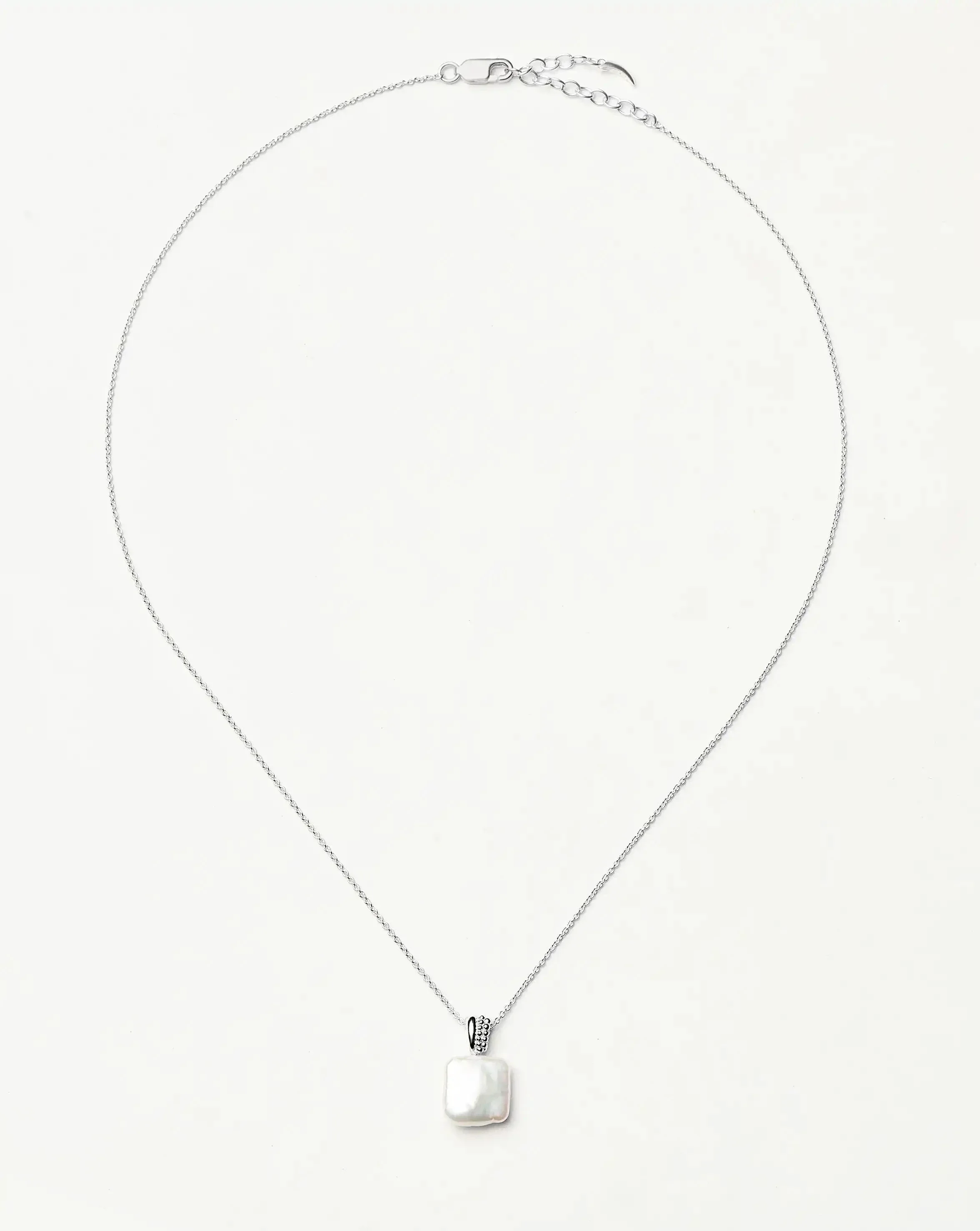 Square Pearl Baya Pendant Necklace | Sterling Silver/Pearl - Image 4