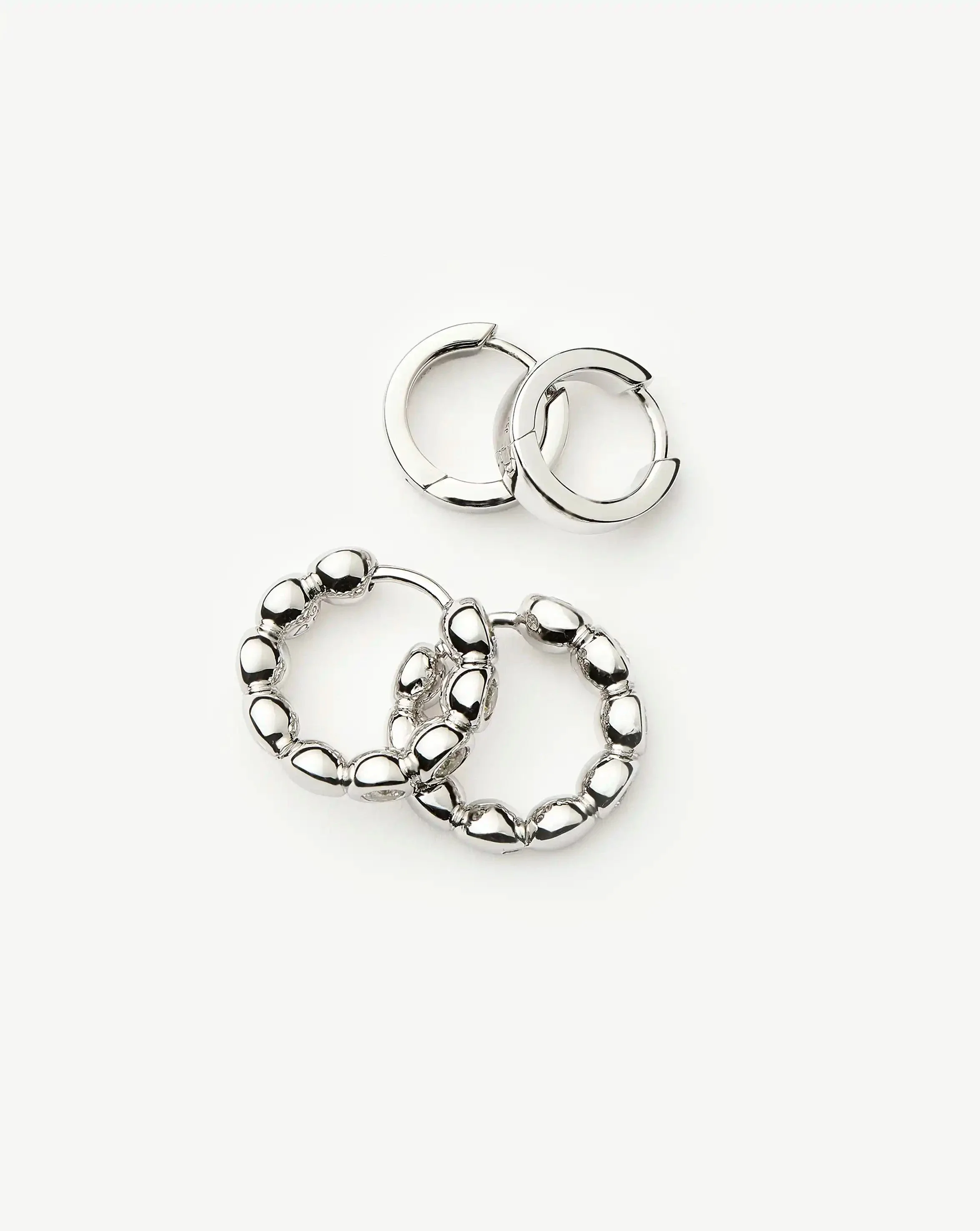 Tennis & Chubby Hoop Earring Set | Sterling Silver - Image 4