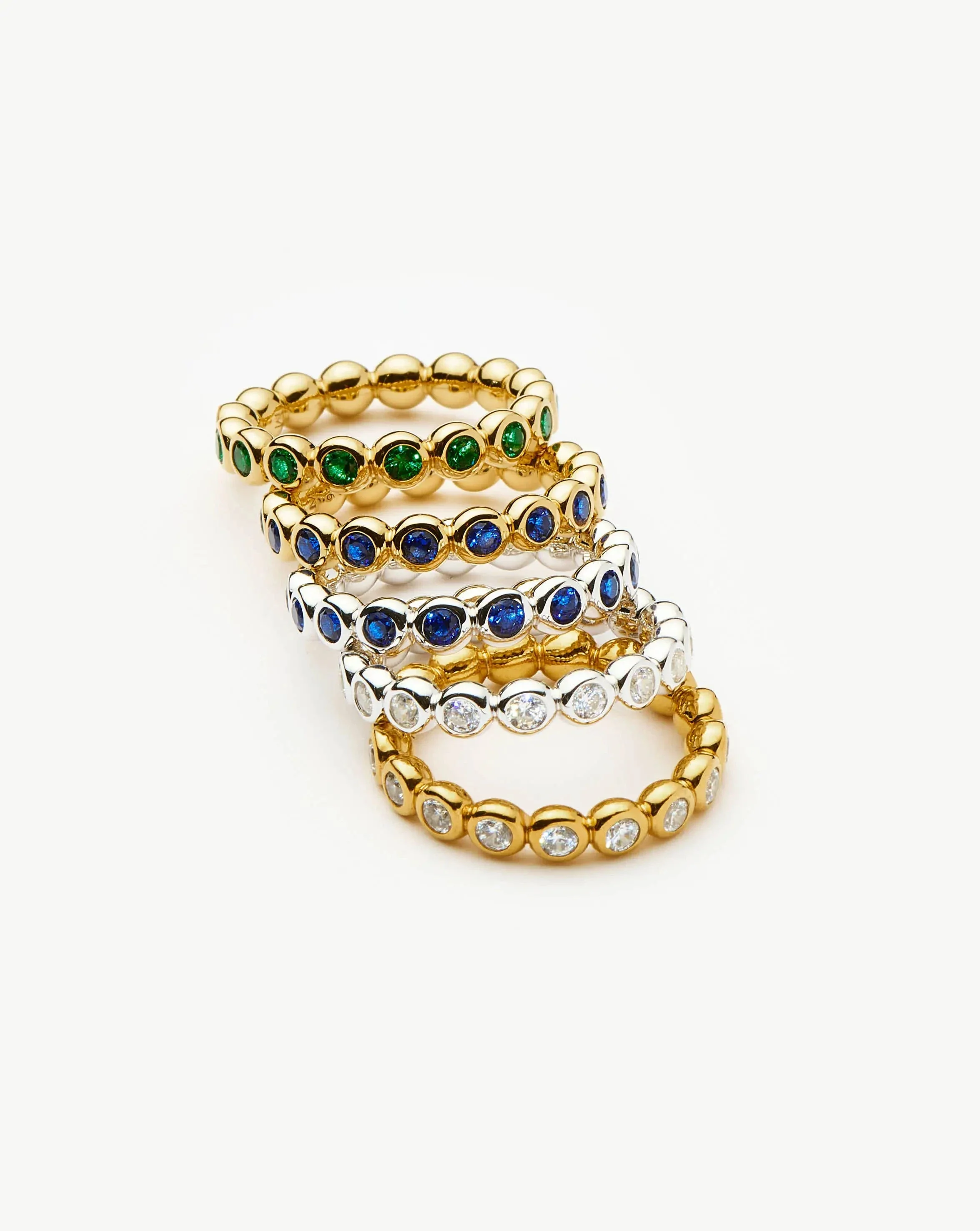 Tennis Eternity Stacking Ring | Sterling Silver/Sapphire Blue Nano-crystal - Image 8