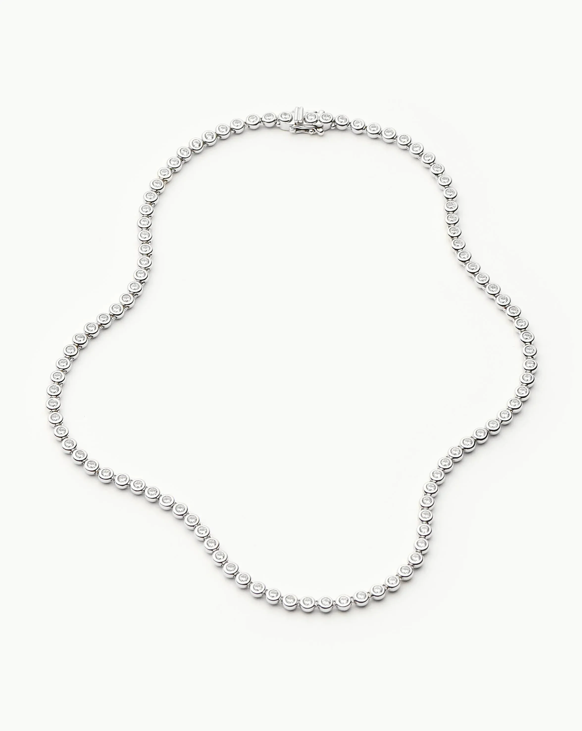 Tennis Round Necklace | Silver Plated/Cubic Zirconia