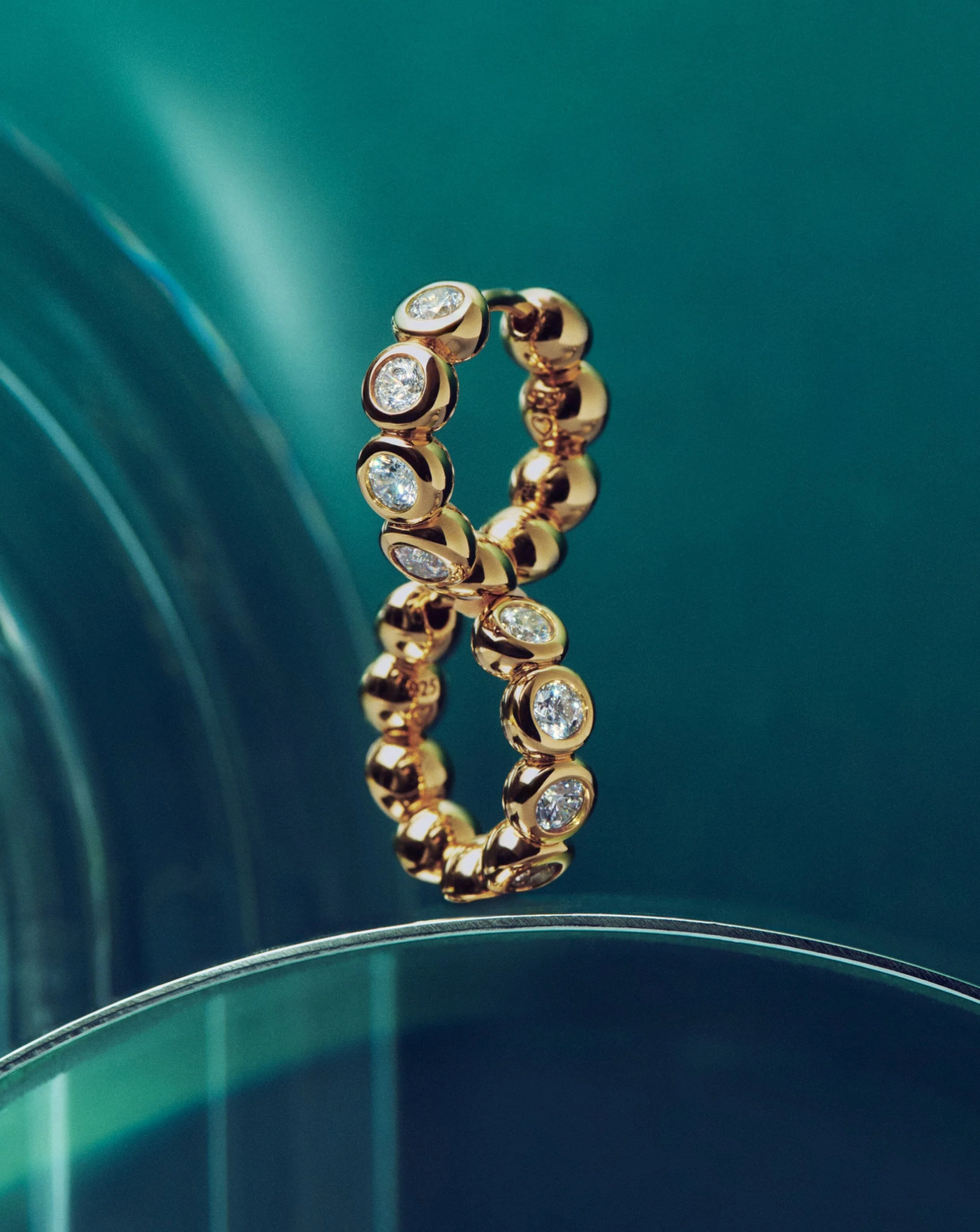 Tennis Small Hoop Earrings | 18ct Gold Vermeil Cubic Zirconia - Image 8