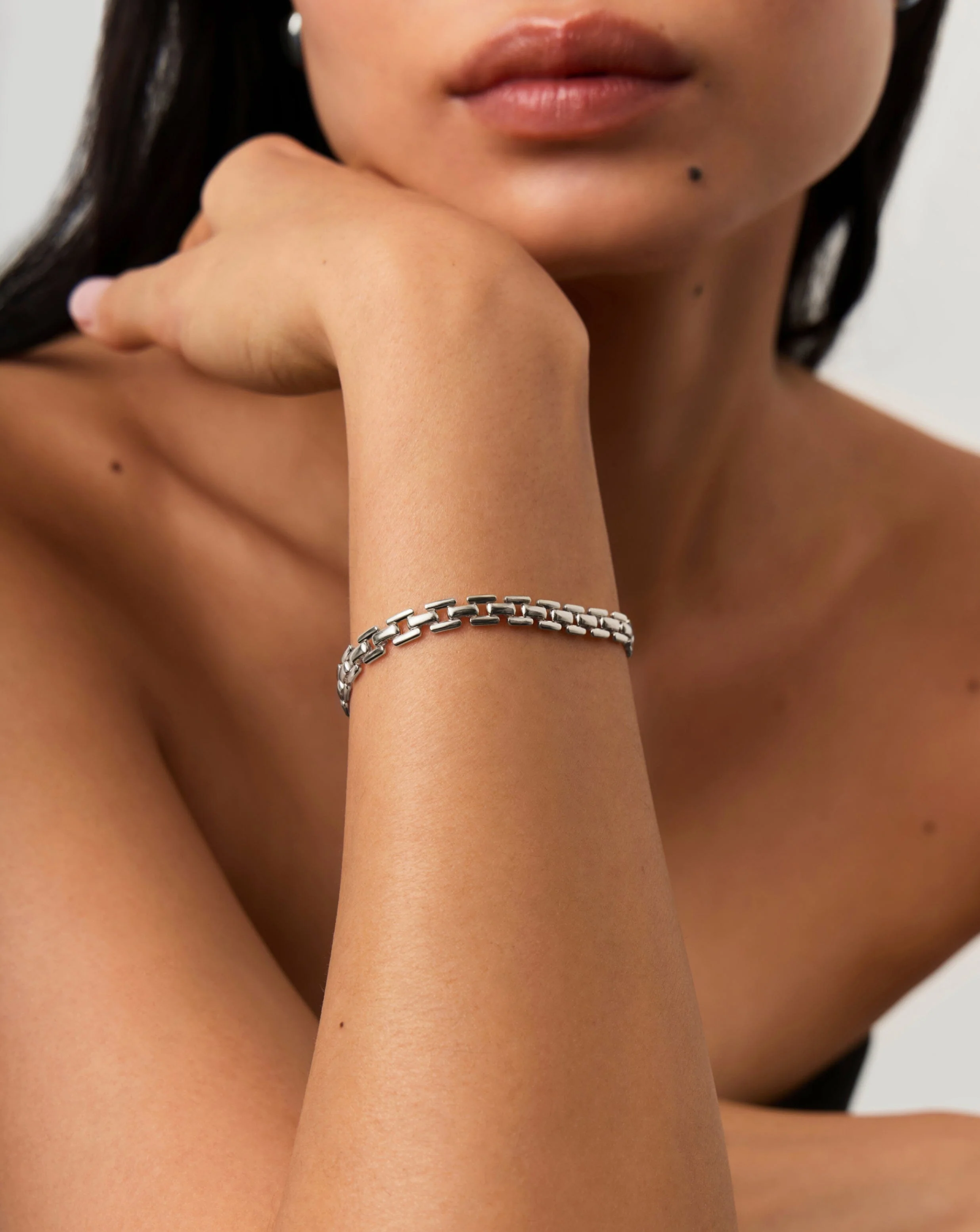 Timepiece Link Chain Bracelet | Silver Plated - Image 2